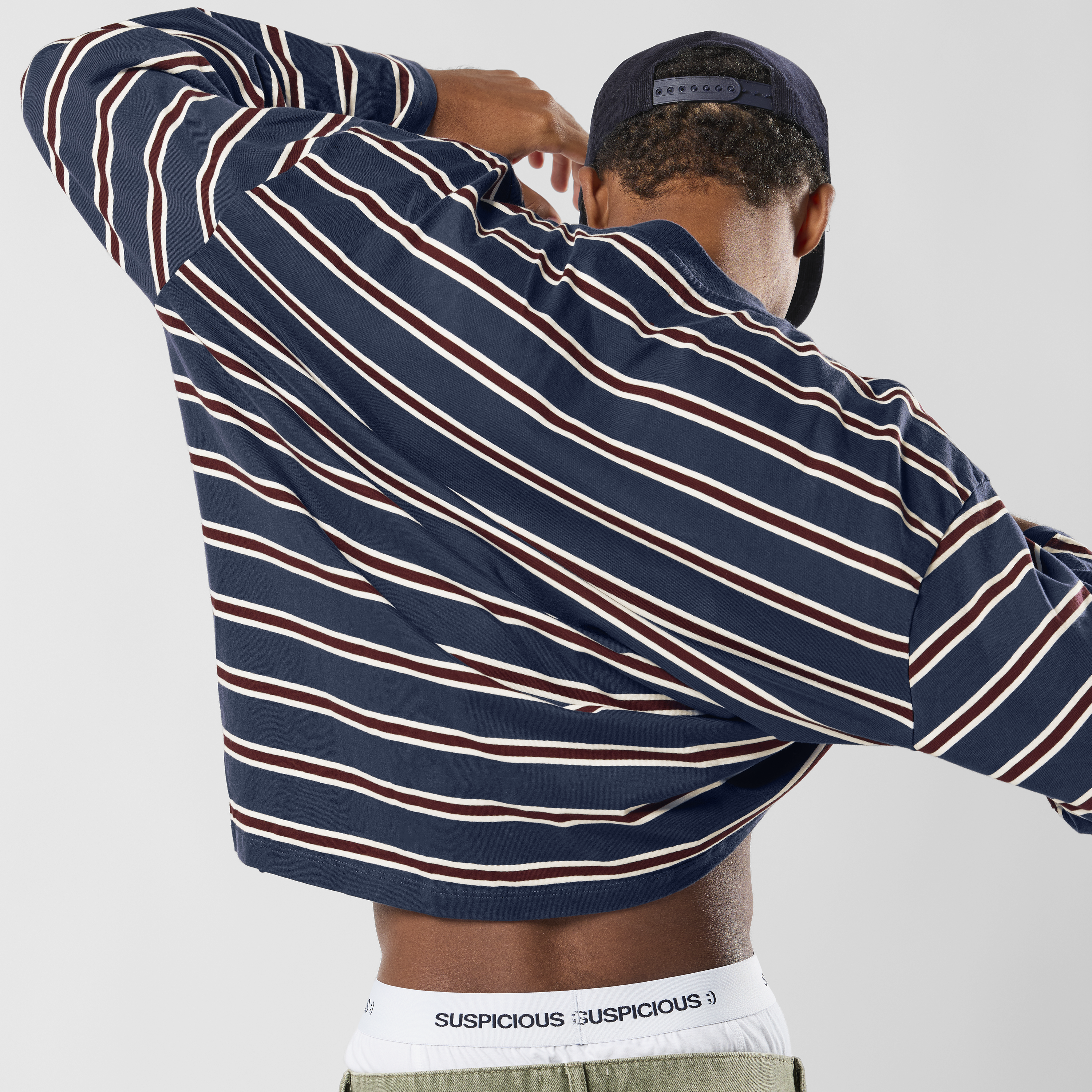 Suspicious Antwerp Winter1 / Striped Longsleeve - Navy & Red