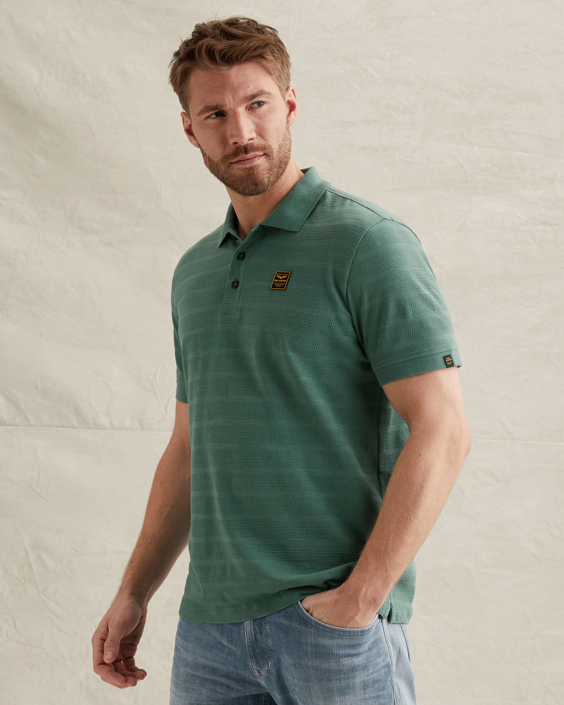 PME Legend Polo shirt in jersey with stripe patternx
