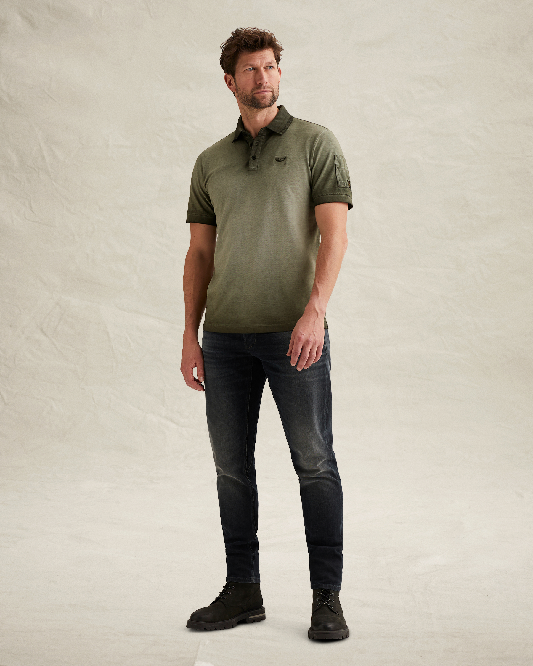 PME Legend Polo shirt with cold-dye wash and flight pocketx