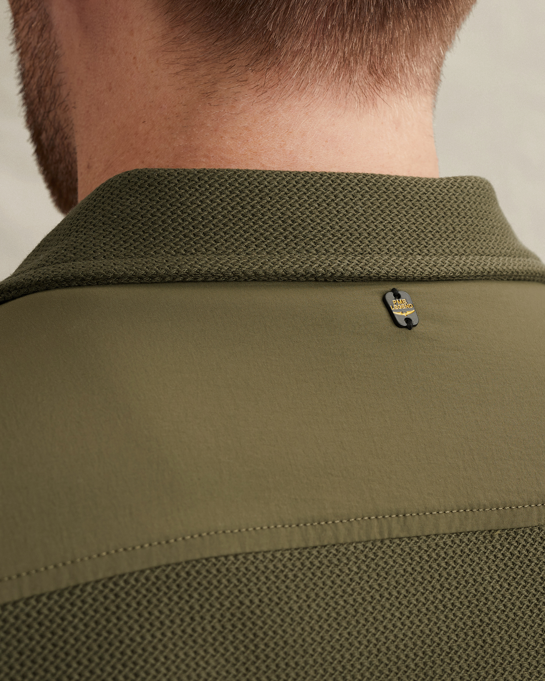 PME Legend Shirt jacket with  zipper closure and badgex