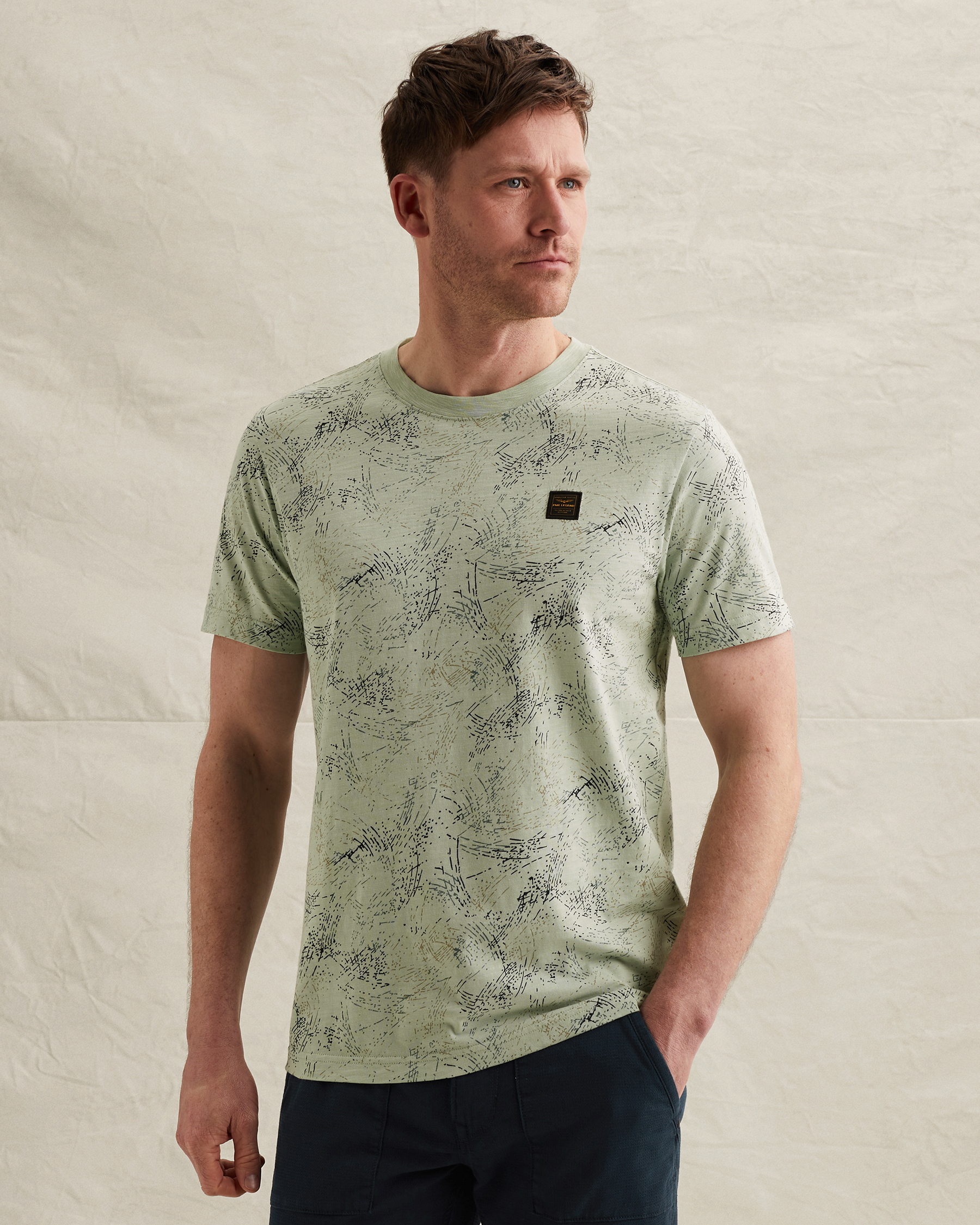 PME Legend T-shirt in slub jersey with allover printx