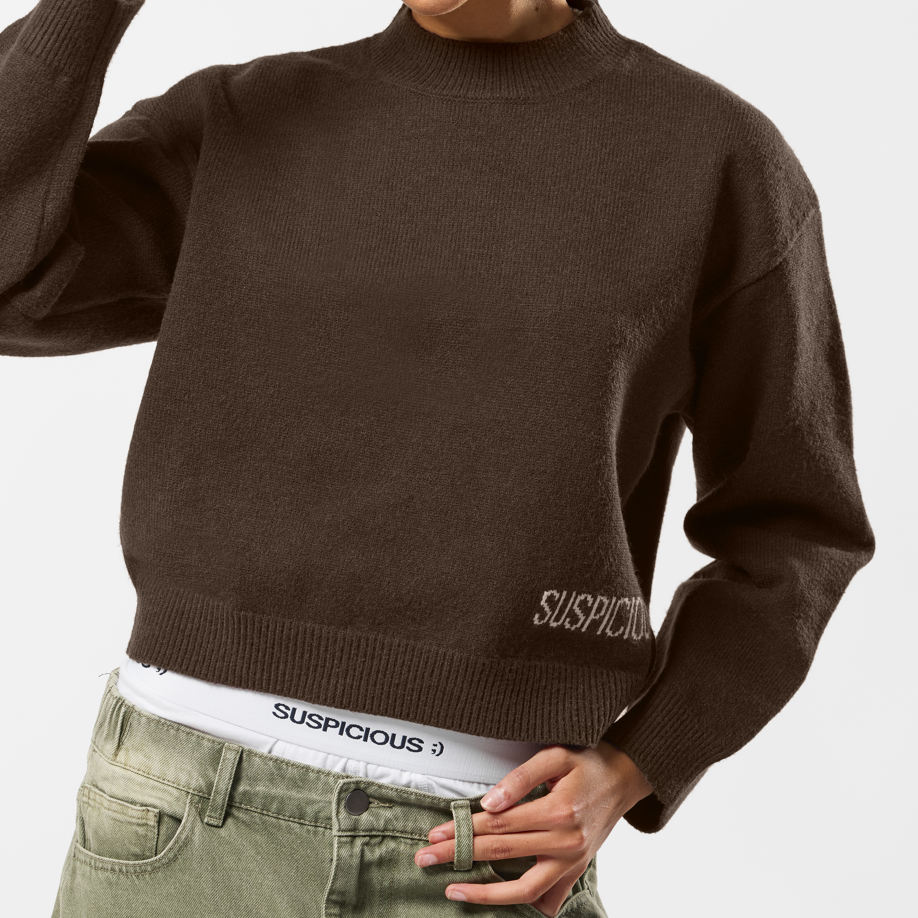 Suspicious Antwerp Winter2 / Core W High Neck Knit - Espresso