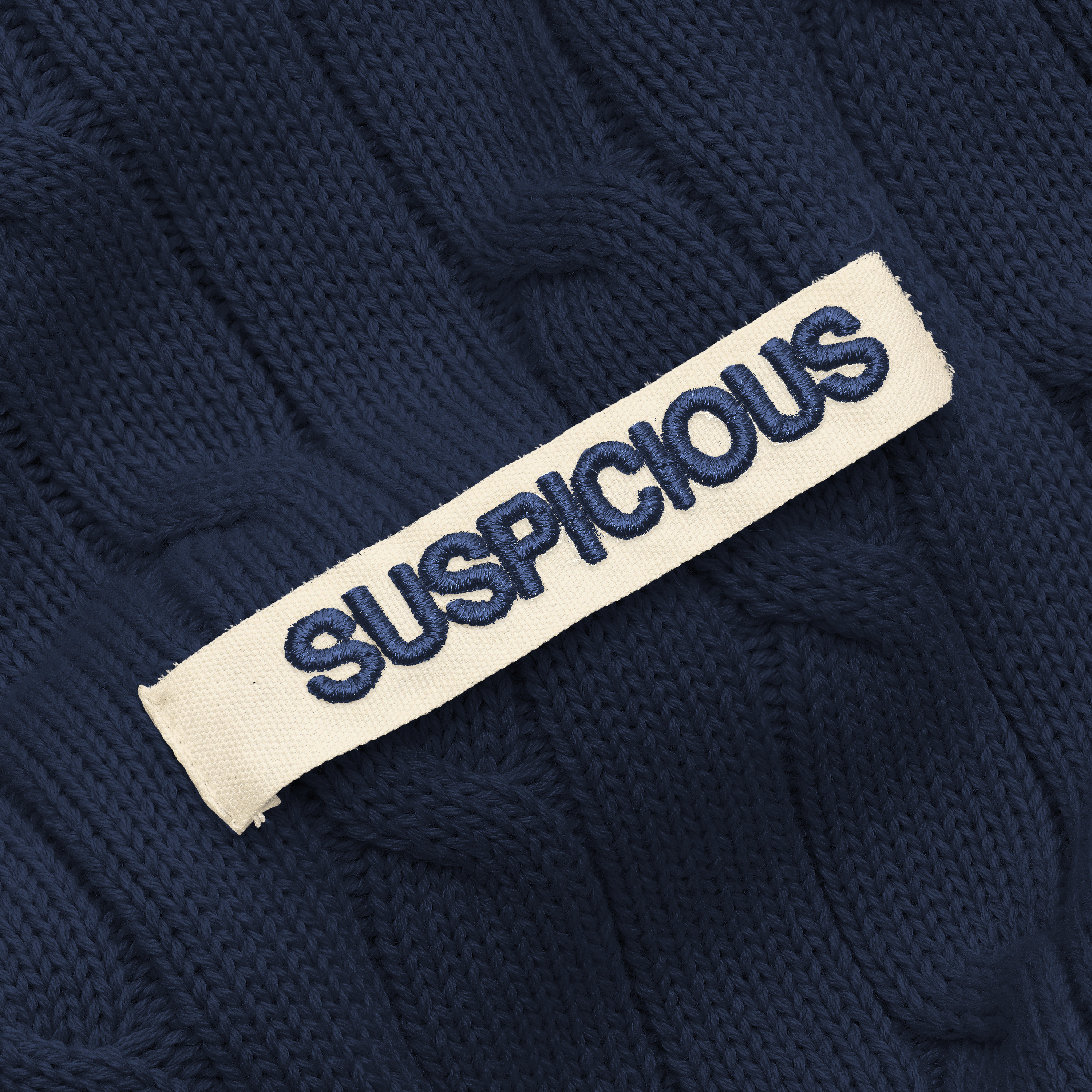 Suspicious Antwerp The Cable Pattern Knitted Sweat - Navy