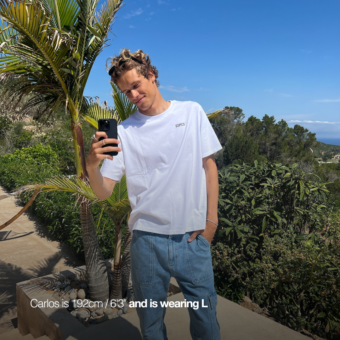 Suspicious Antwerp (SS24) The Smiley Tee - White // Coastal Blue