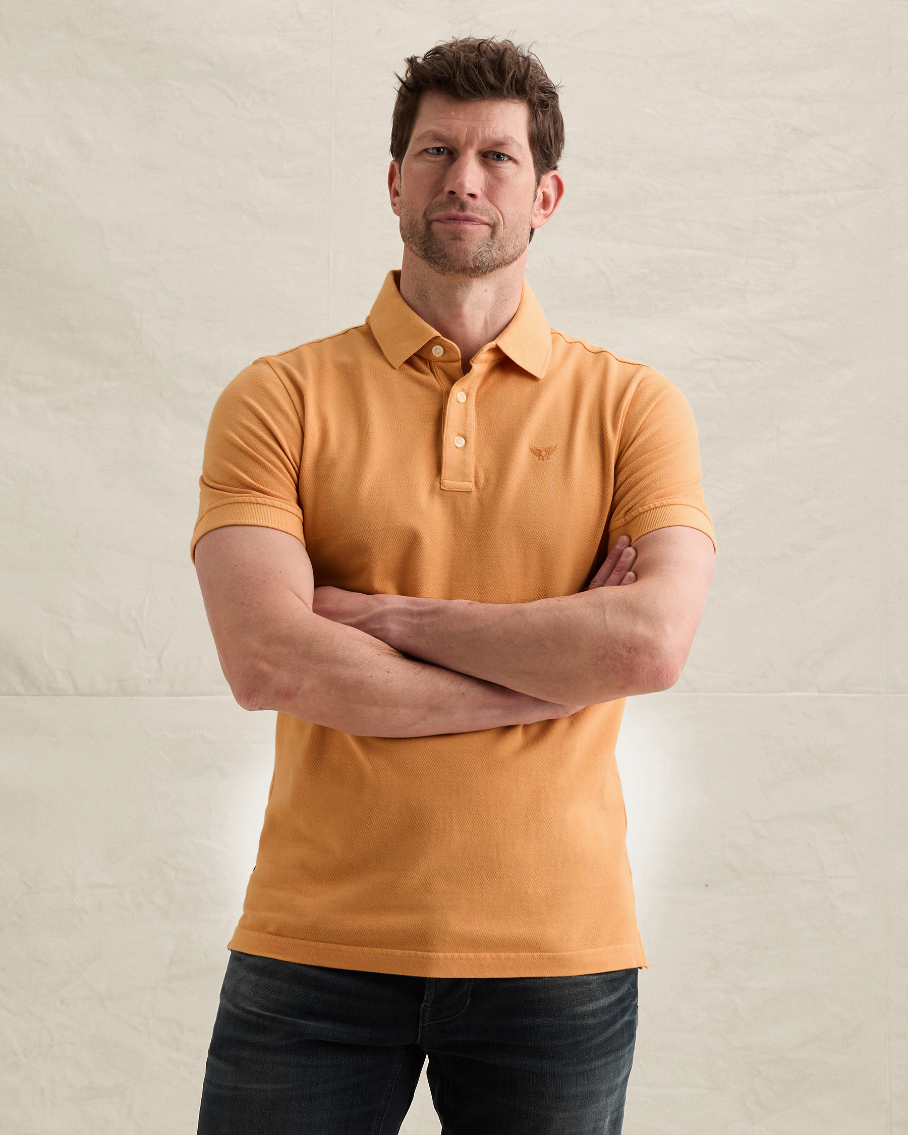 PME Legend Polo shirt with garment-dye wash in piquéx