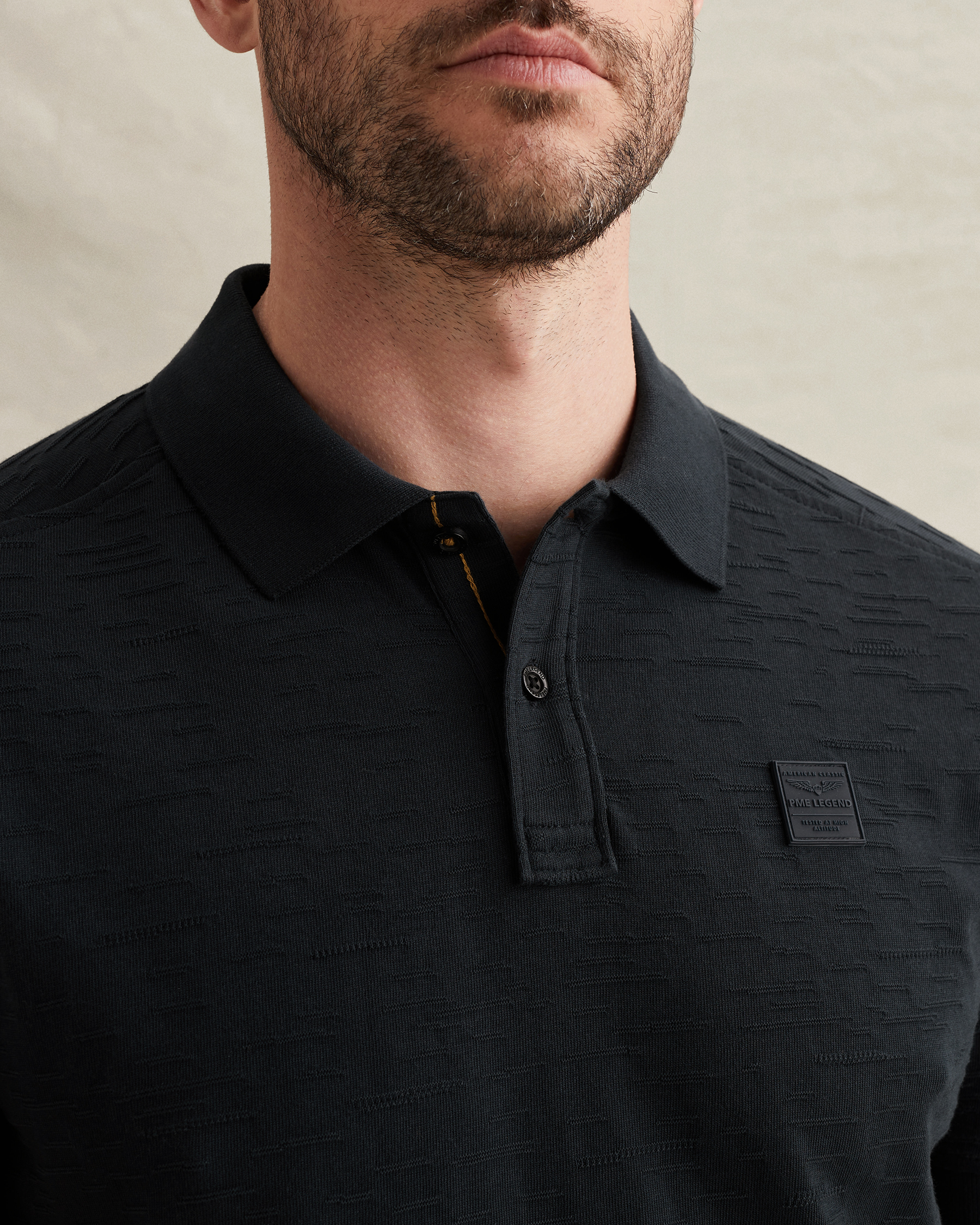 PME Legend Polo shirt in jersey with jacquard patternx