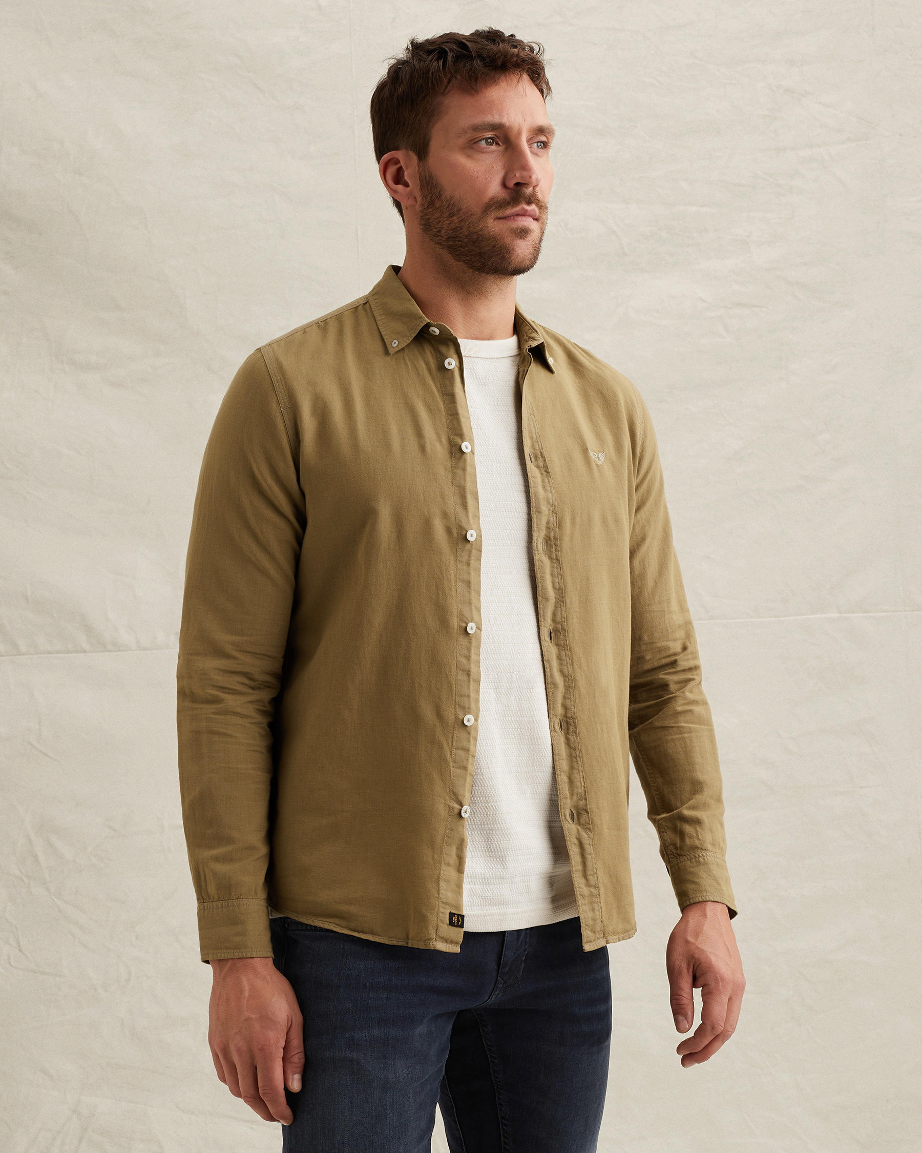 PME Legend Shirt in cotton/linen with garment-dye washx