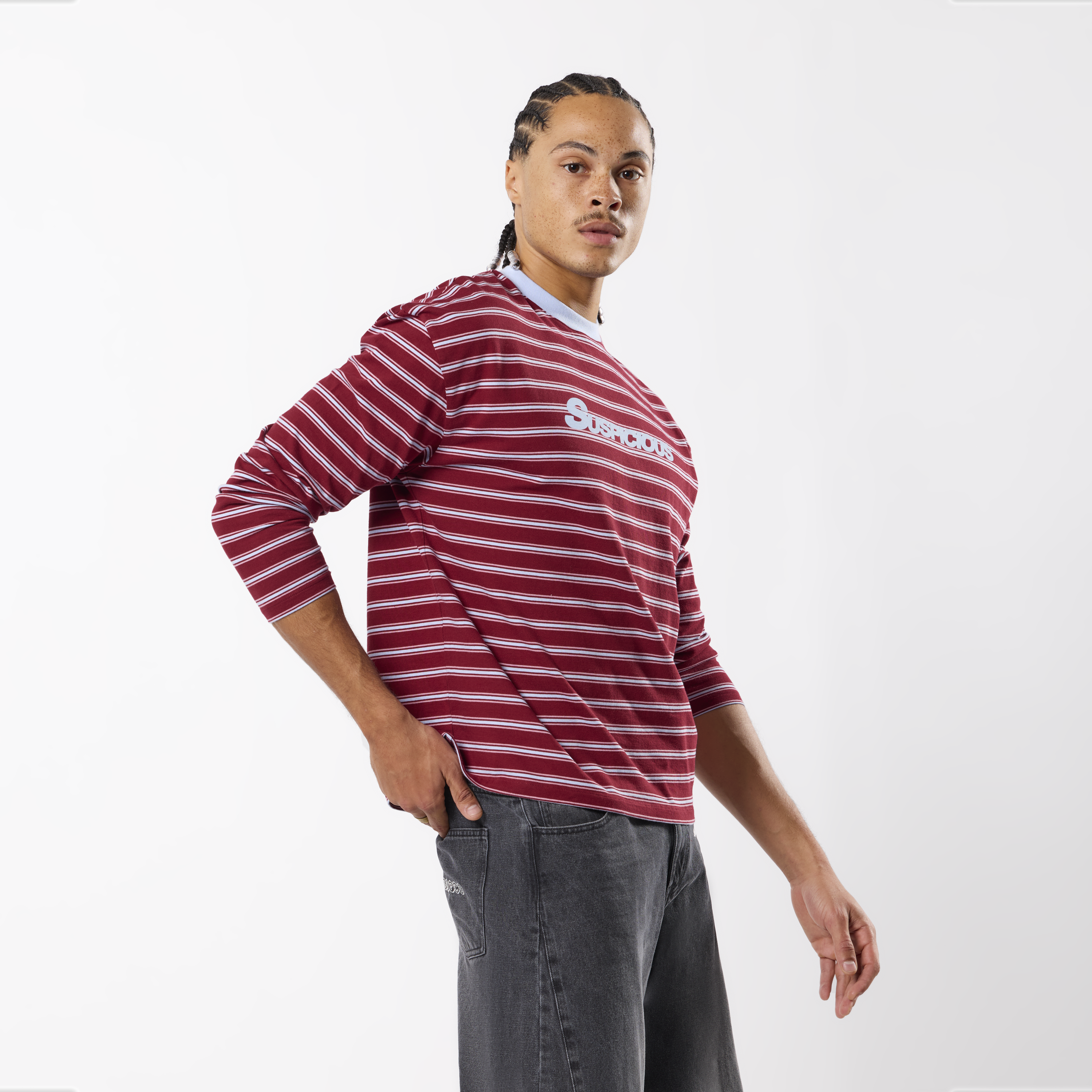 Suspicious Antwerp Winter3 / Flow Striped Longsleeve - Red & Blue