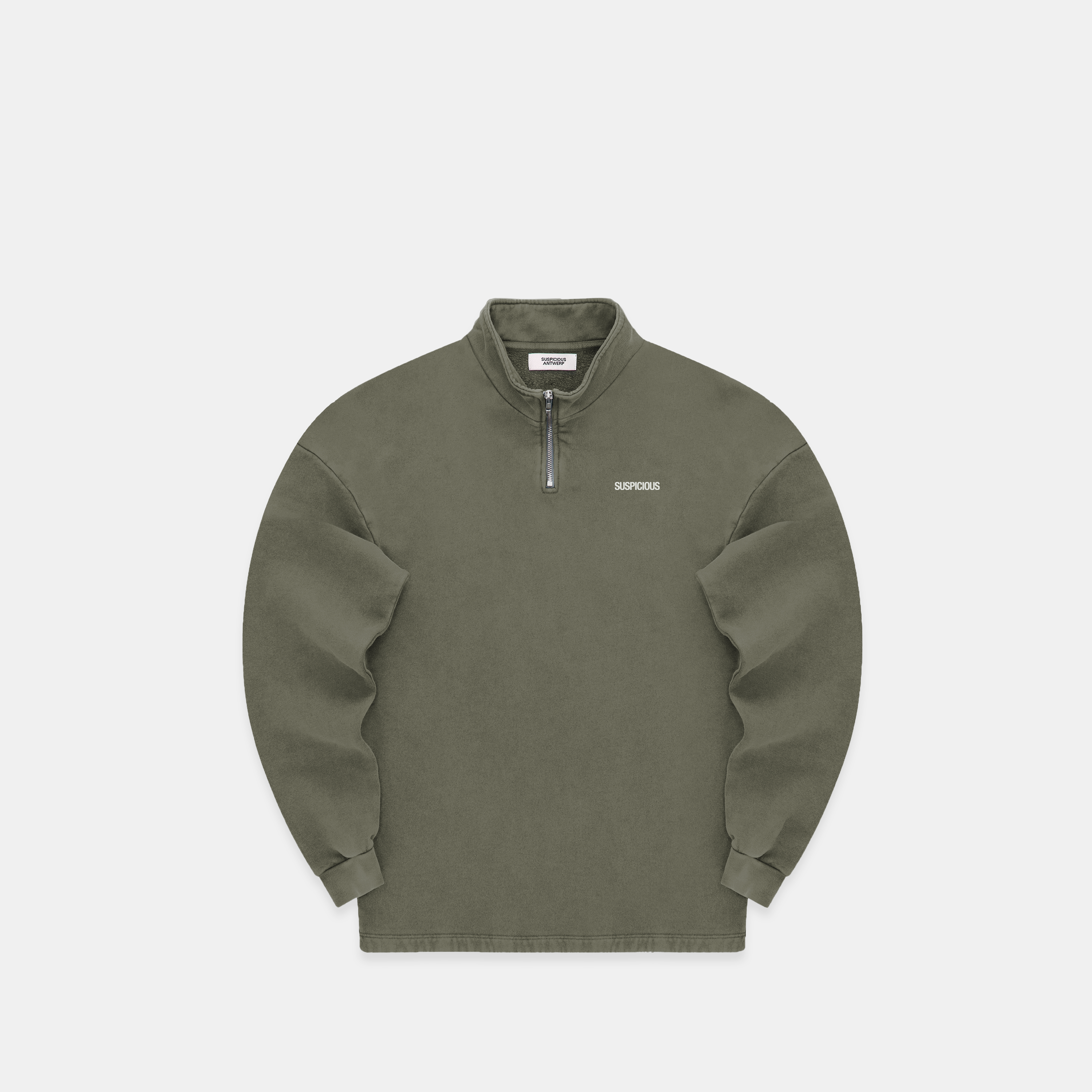 Suspicious Antwerp (SS24) The Suspicious Half-Zip Crewneck - Sage