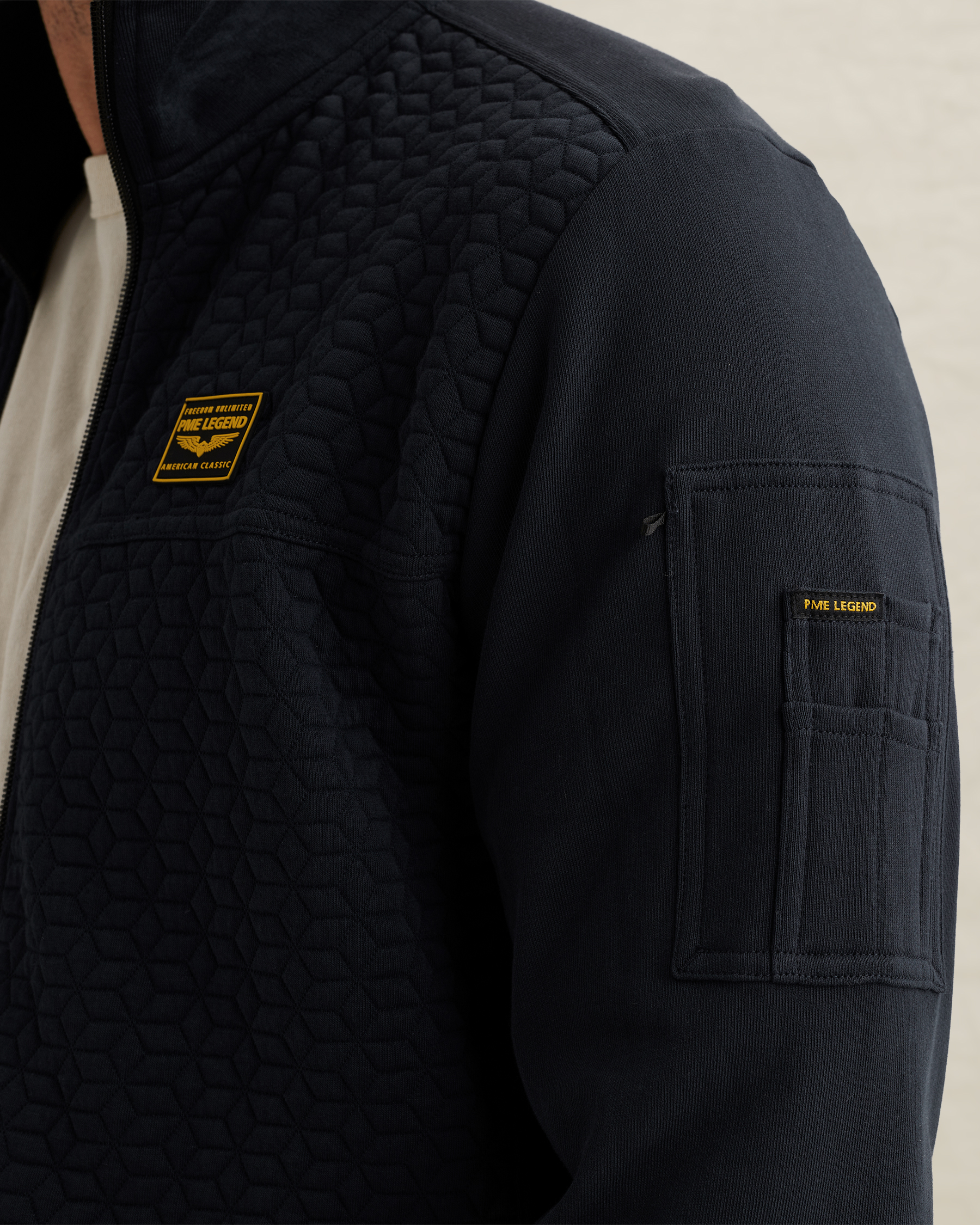 PME Legend Sweat jacket with textures and flight pocketx