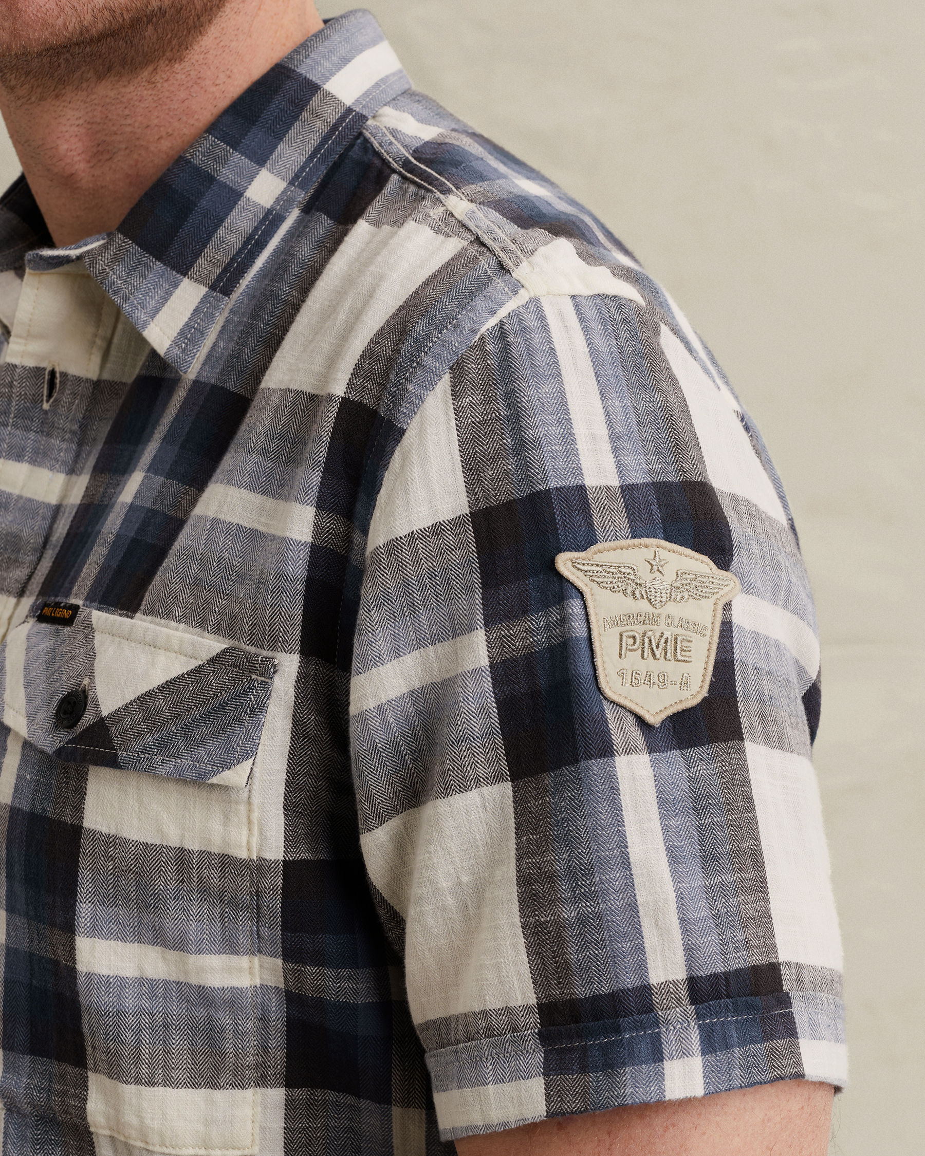 PME Legend Shirt with check pattern and chest pocketsx