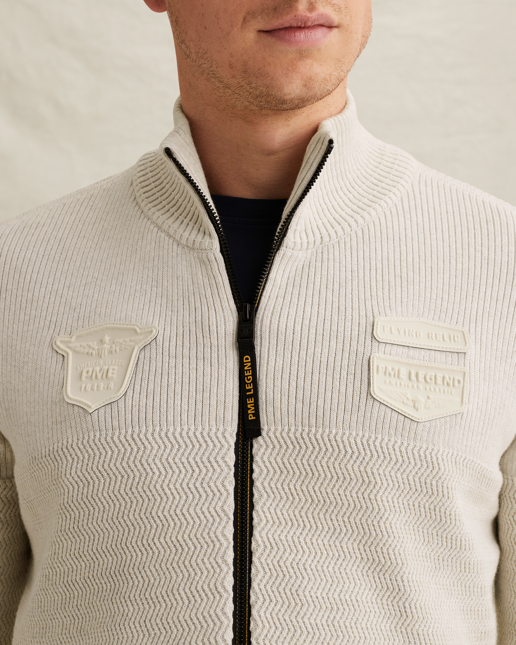 PME Legend Cardigan with zipper closure and flight pocketx