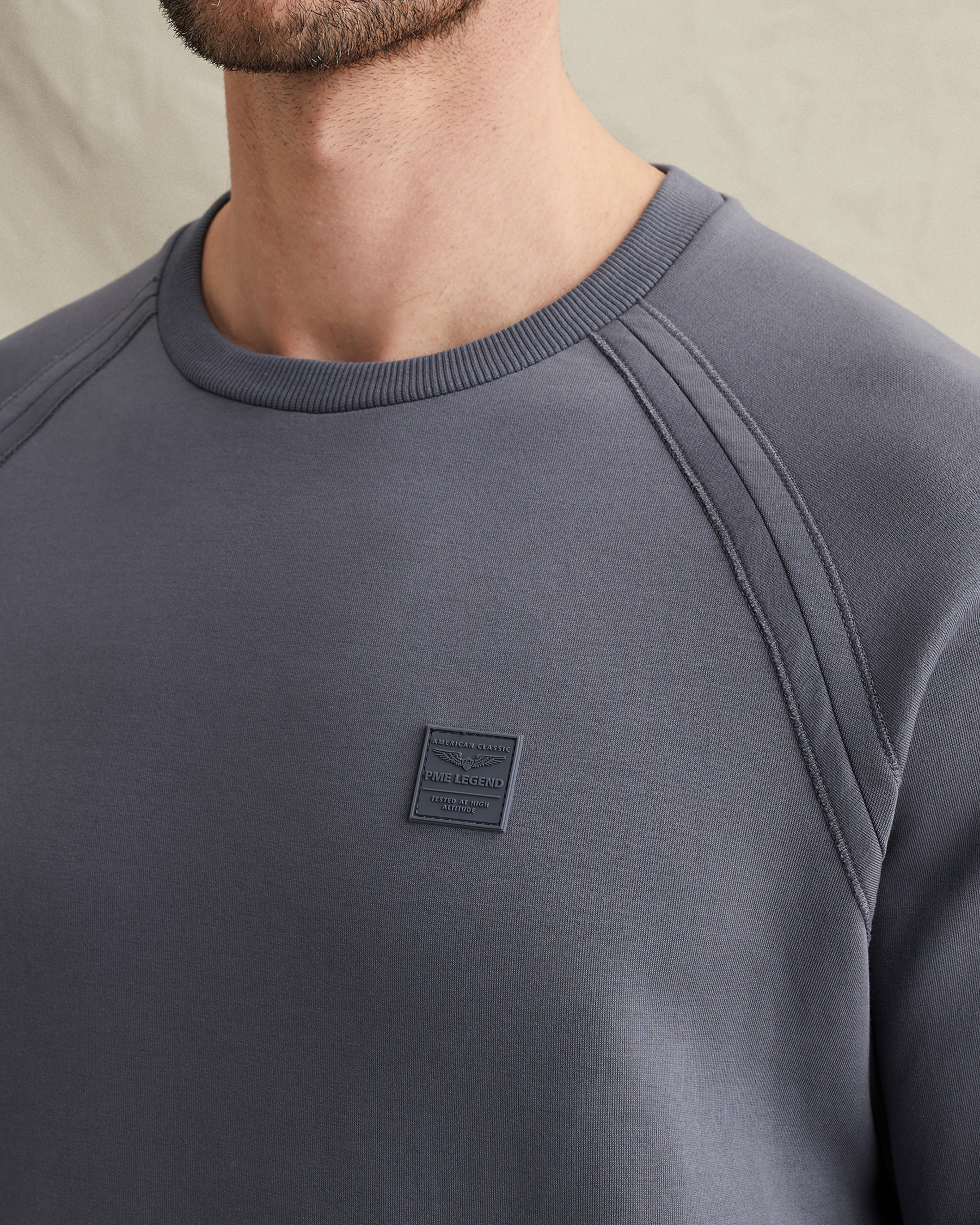 PME Legend Sweatshirt with raglan sleeves and ribbed hemsx