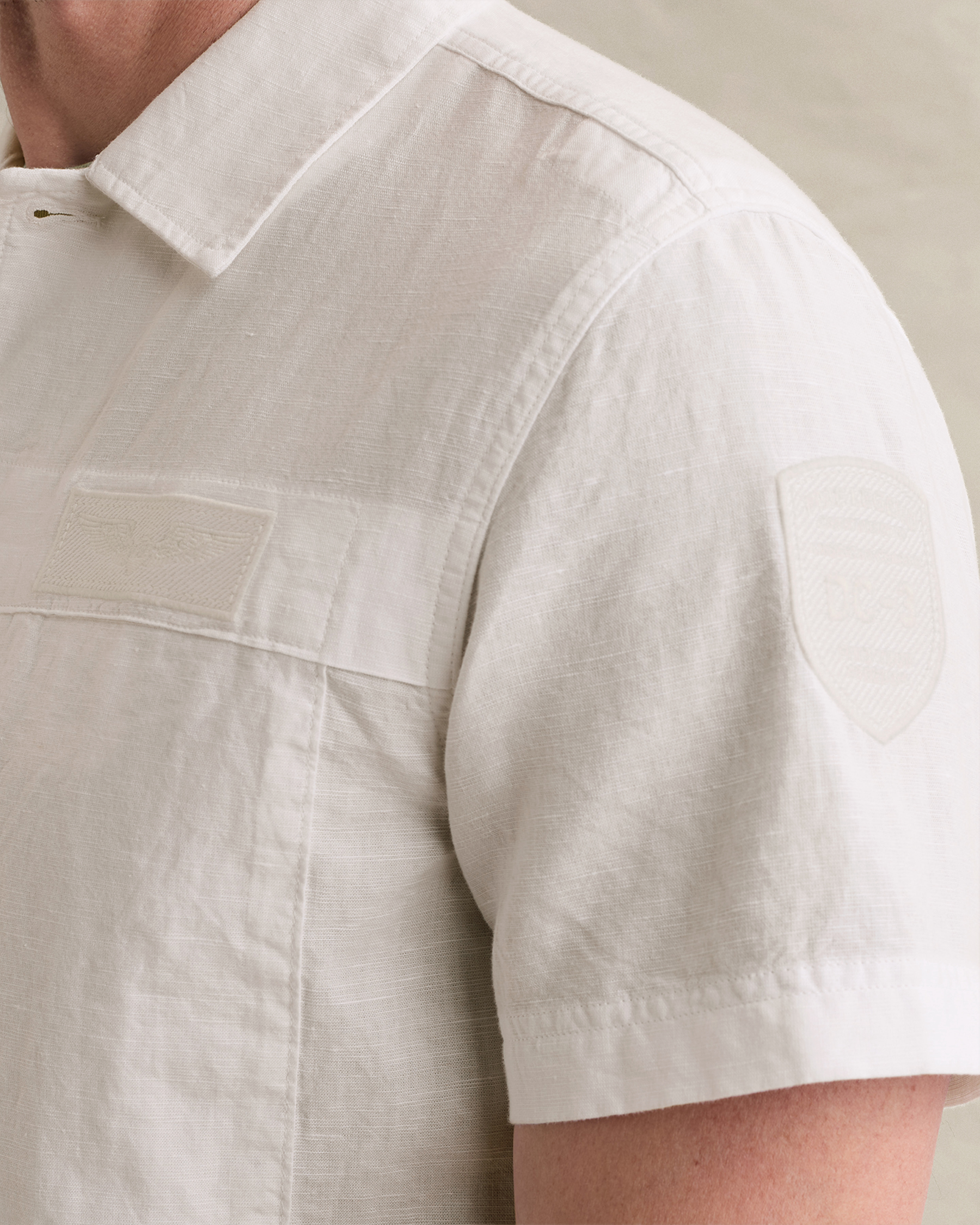 PME Legend Shirt in a cotton/linen blend with short sleevesx
