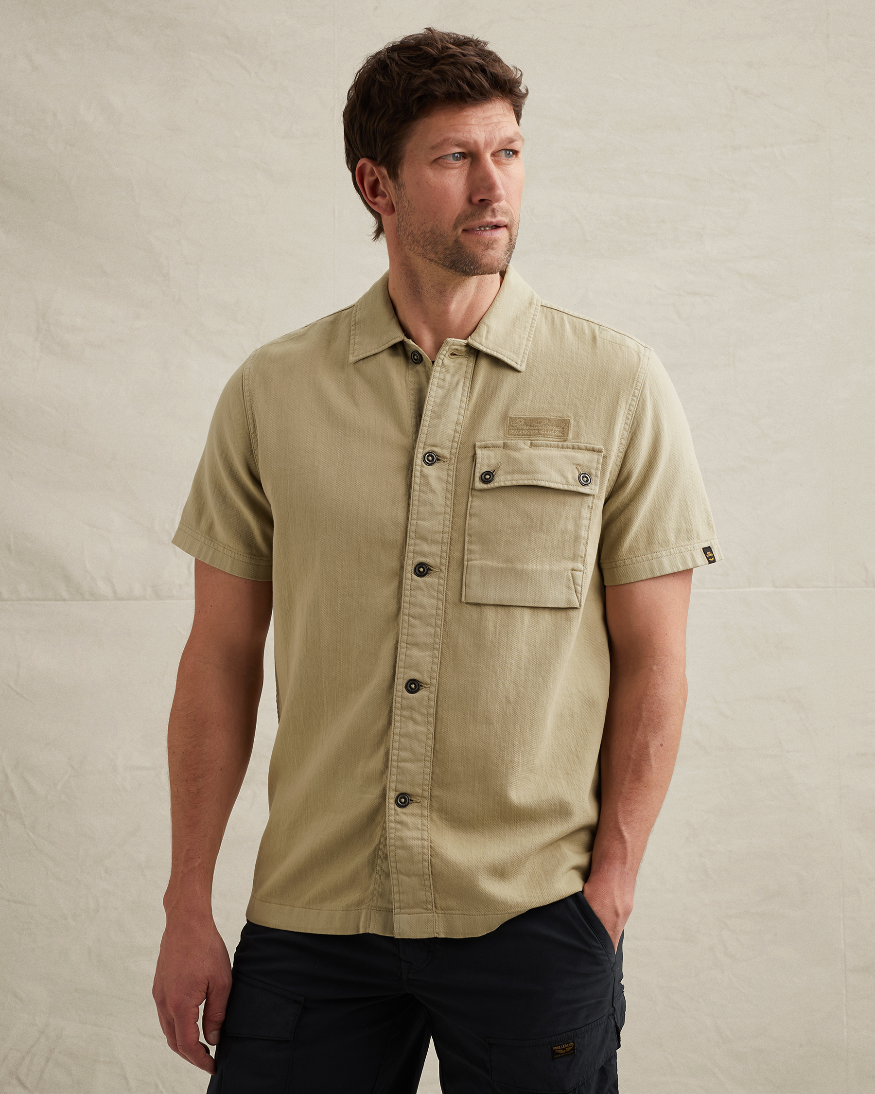 PME Legend Shirt with short sleeves and garment-dye washx