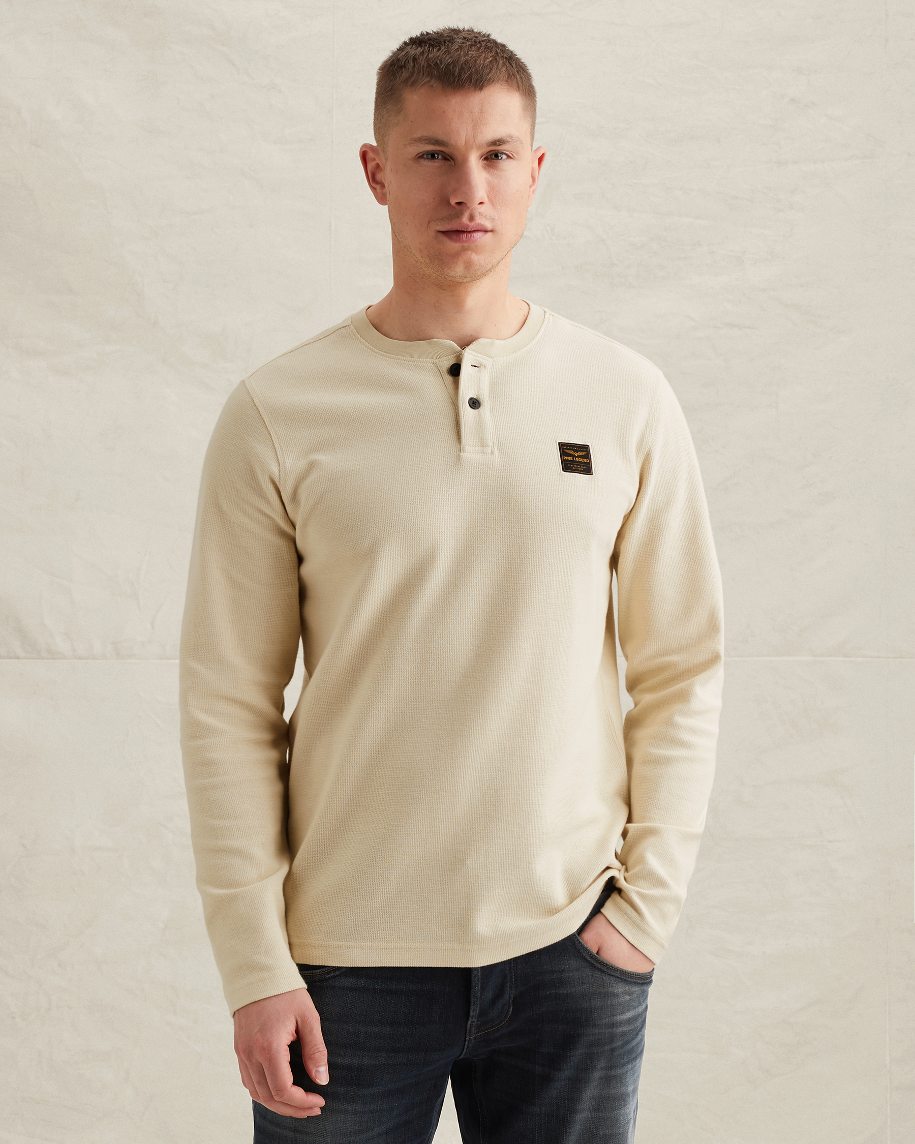 PME Legend Henley T-shirt with long sleevesx