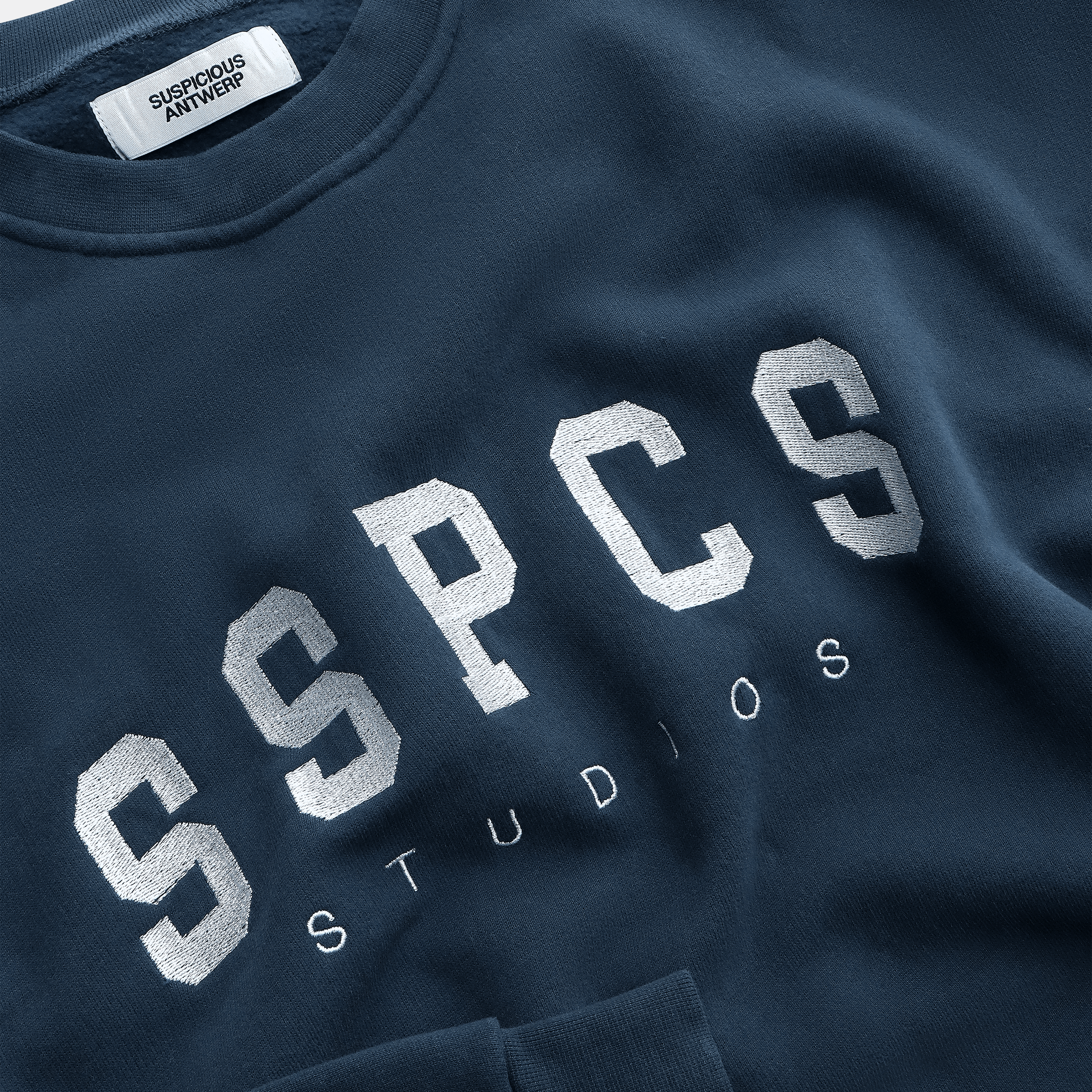 Suspicious Antwerp (SS24) The Varsity Crewneck - Coastal Blue