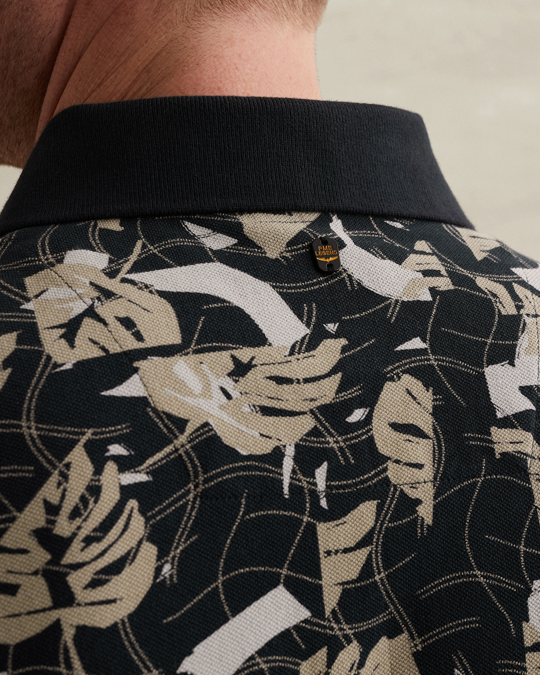 PME Legend Polo shirt with allover print and tailwing logox