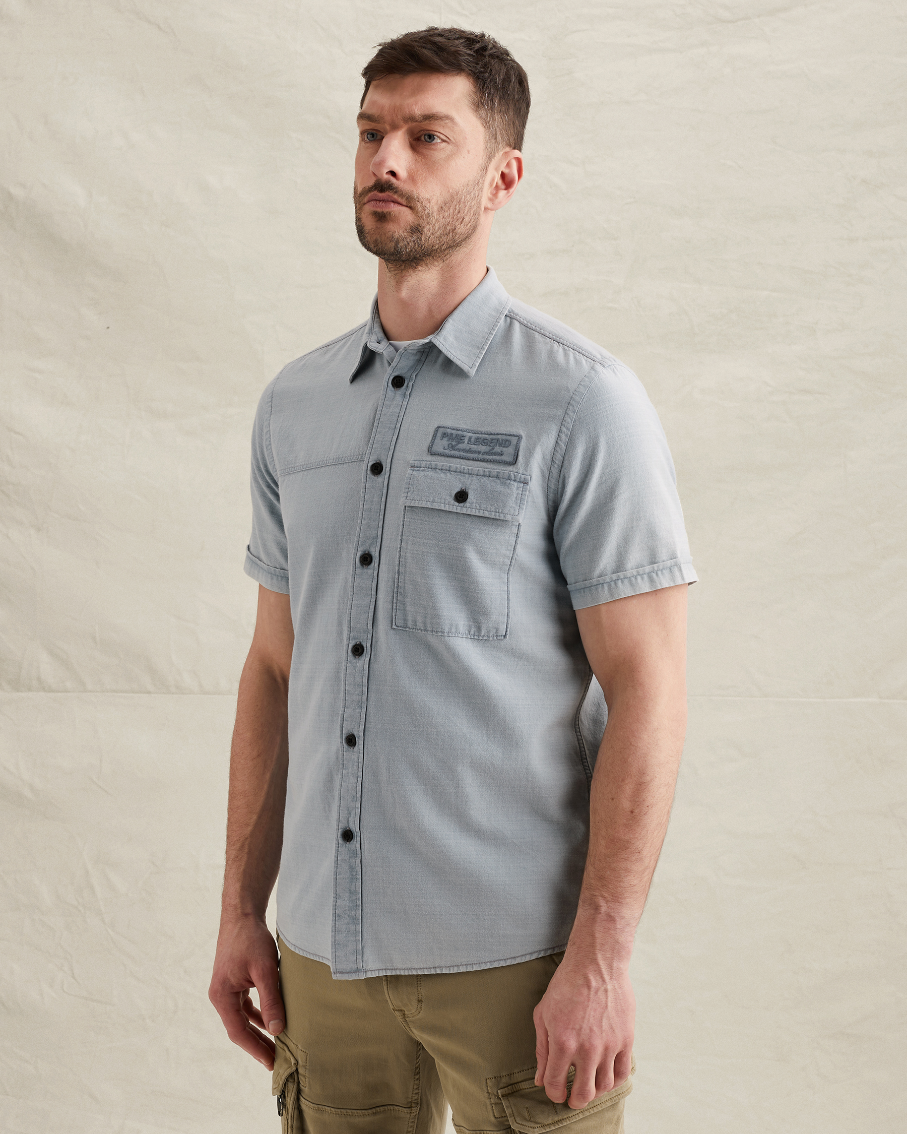 PME Legend Shirt with stripe pattern and chest pocketx