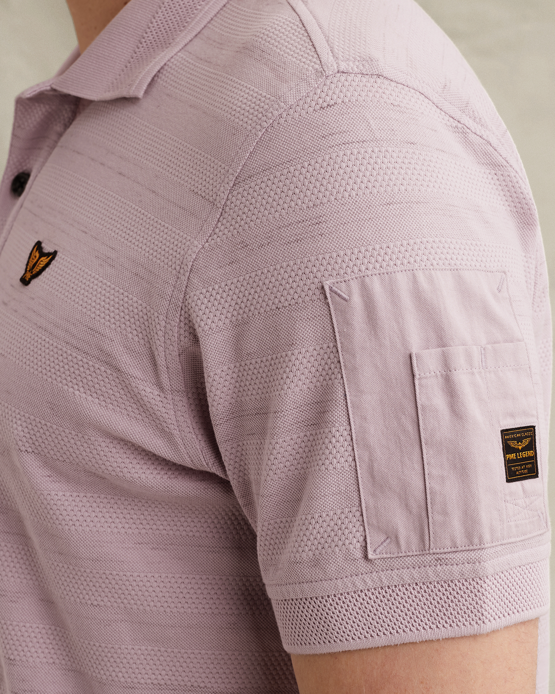 PME Legend Polo shirt with stripe pattern and flight pocketx