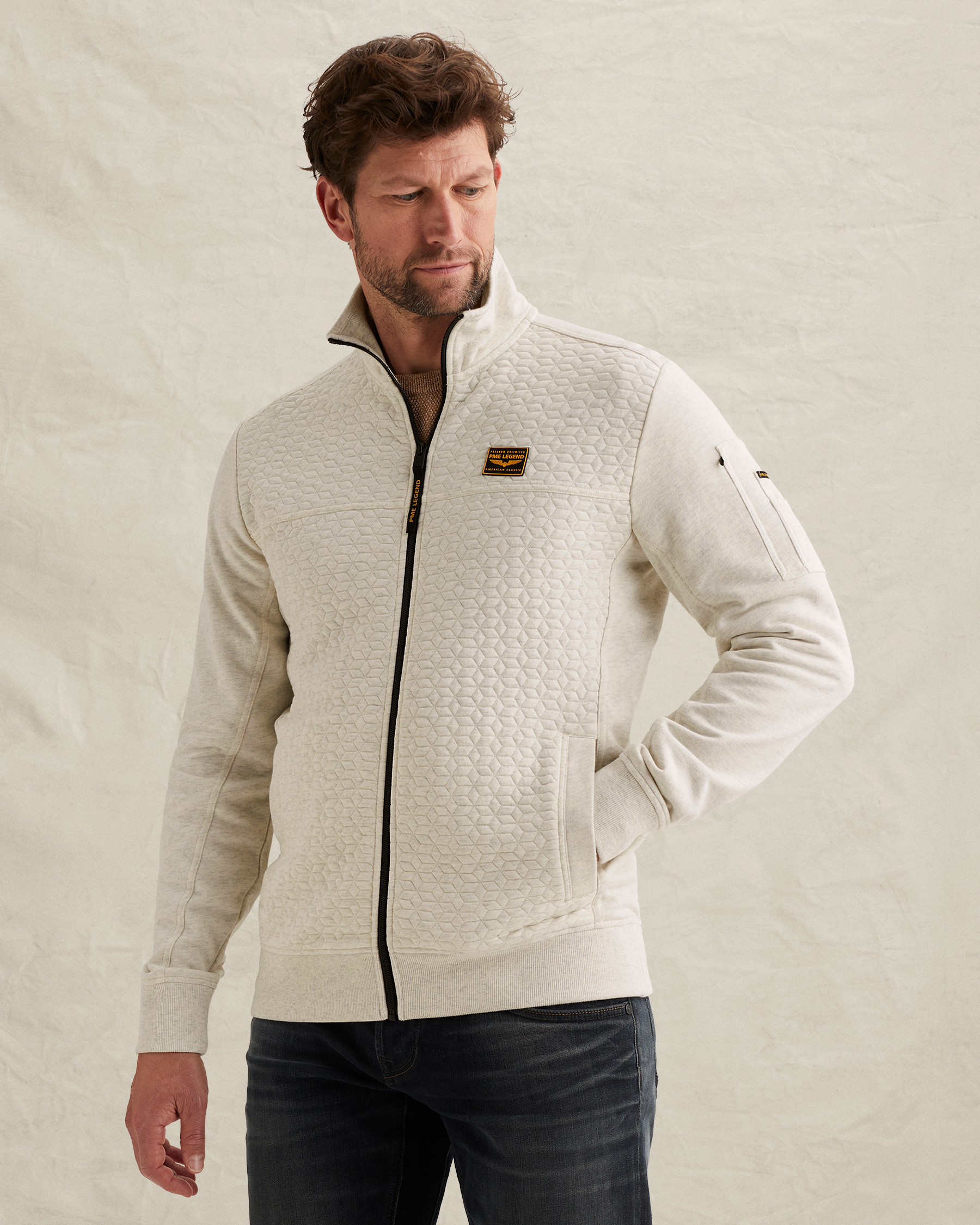 PME Legend Sweat jacket with textures and flight pocketx