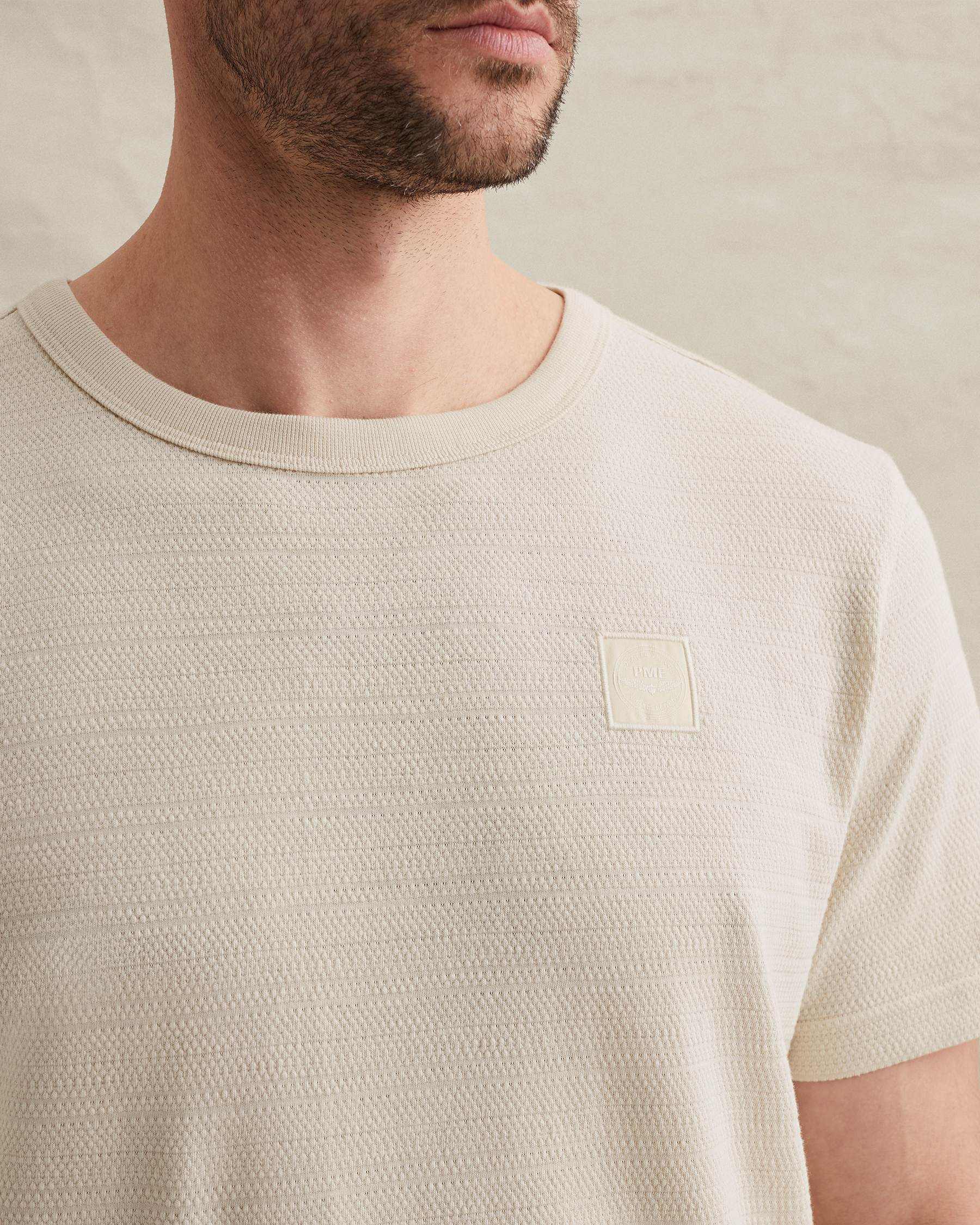 PME Legend T-shirt with jacquard stripe patternx