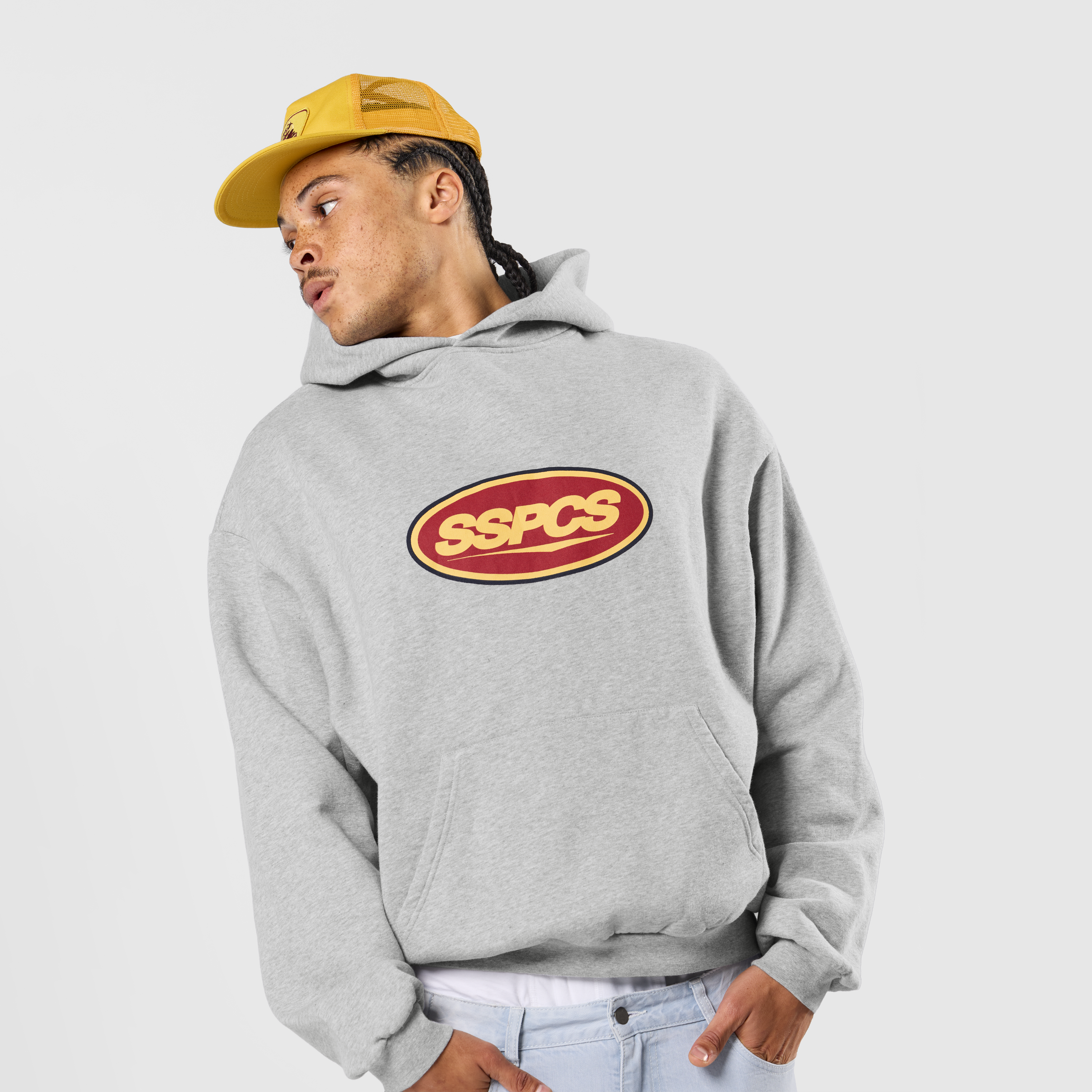 Suspicious Antwerp Winter3 / Badge Hoodie - Neutral Heather