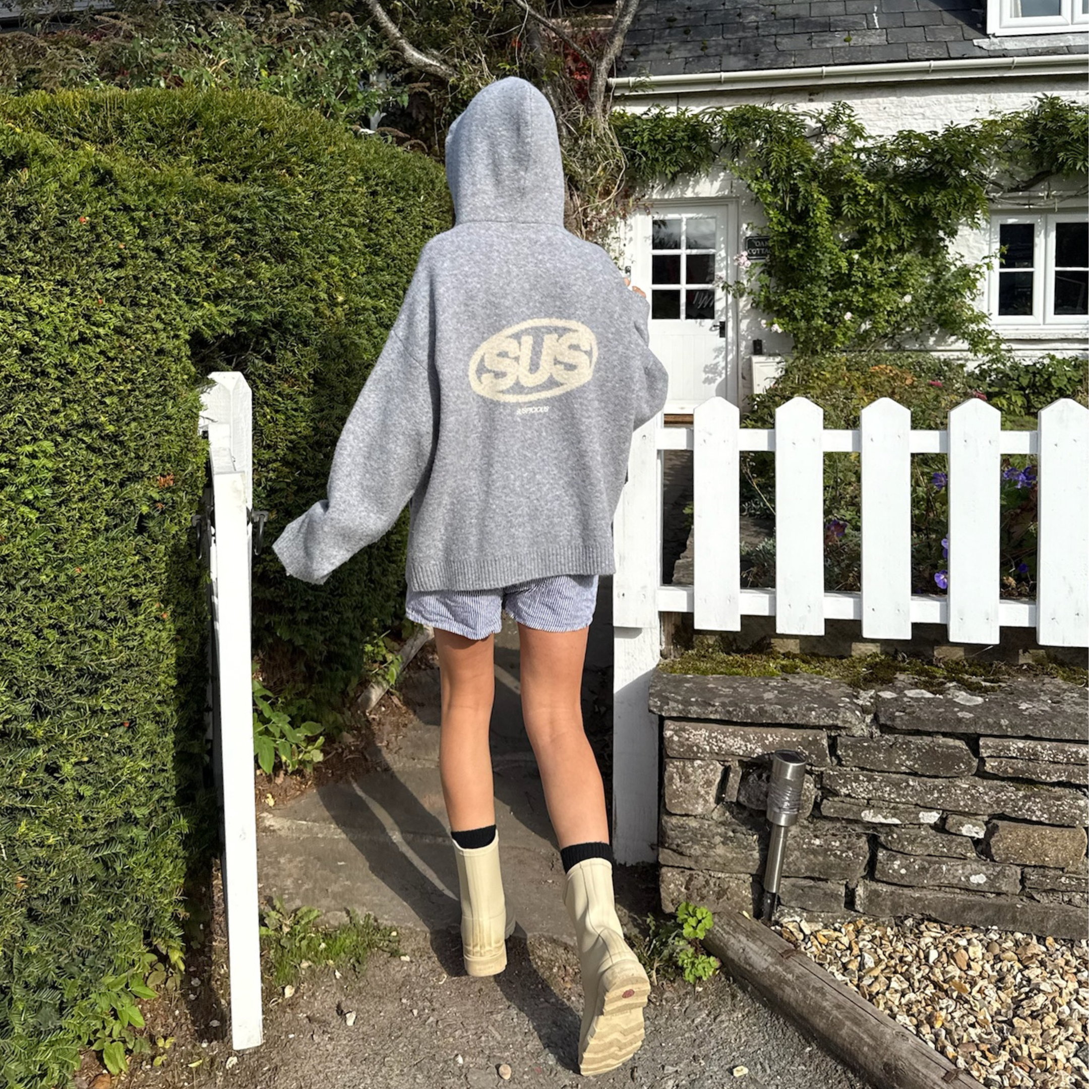Suspicious Antwerp Fall / The SUS Knitted Hoodie - Heather Grey