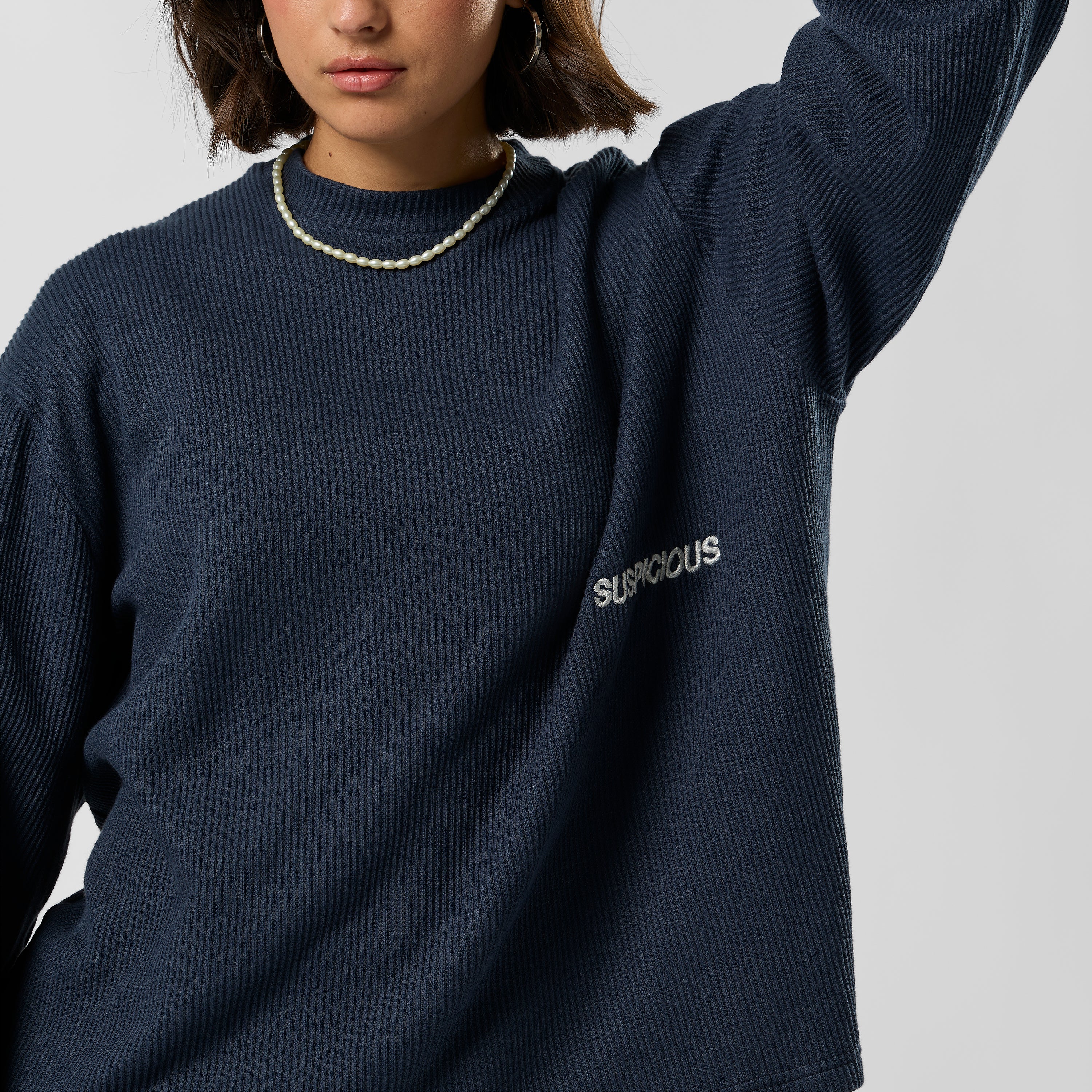 Suspicious Antwerp Basics / Essentials Waffle Longsleeve - Nightfall