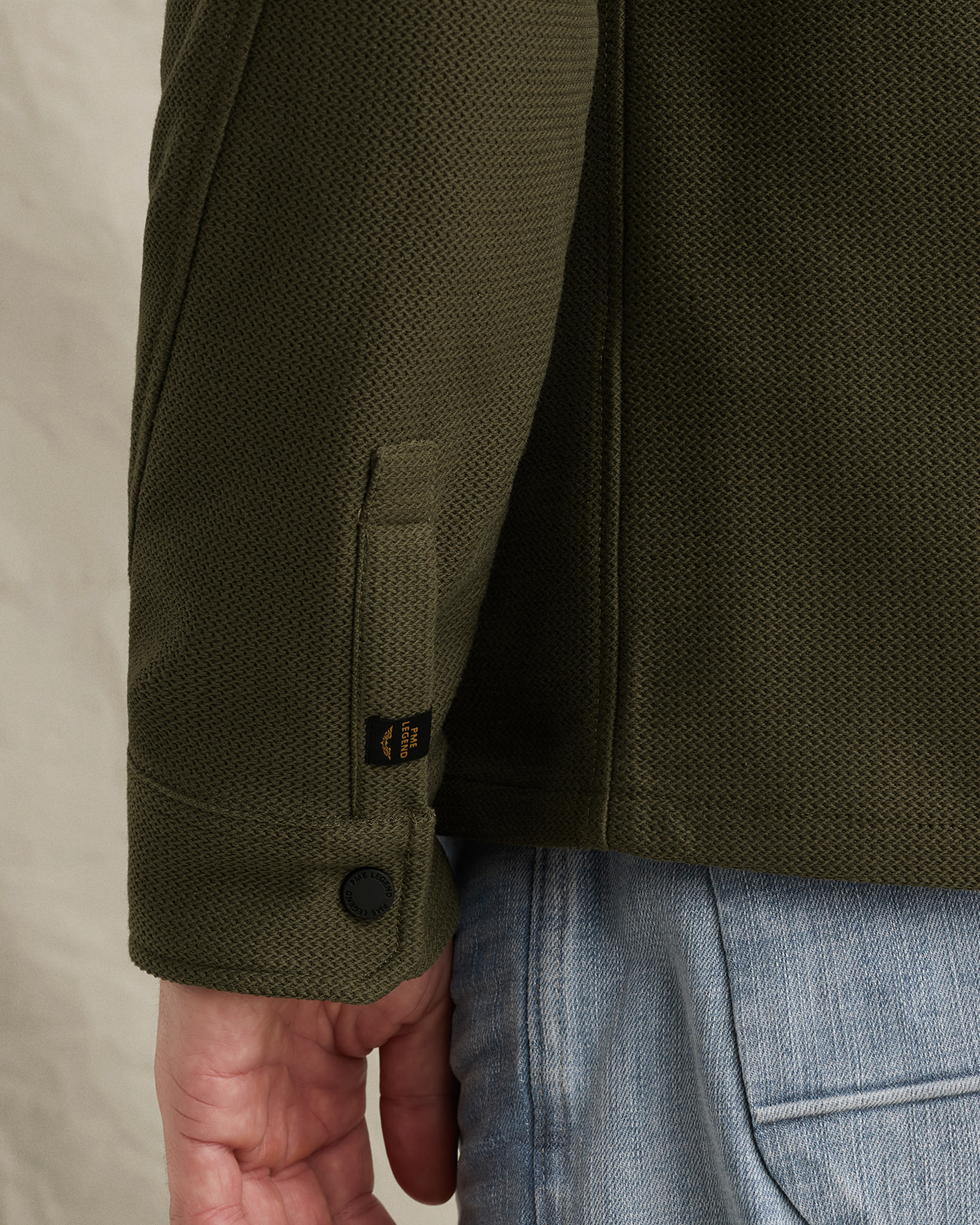 PME Legend Shirt jacket with  zipper closure and badgex