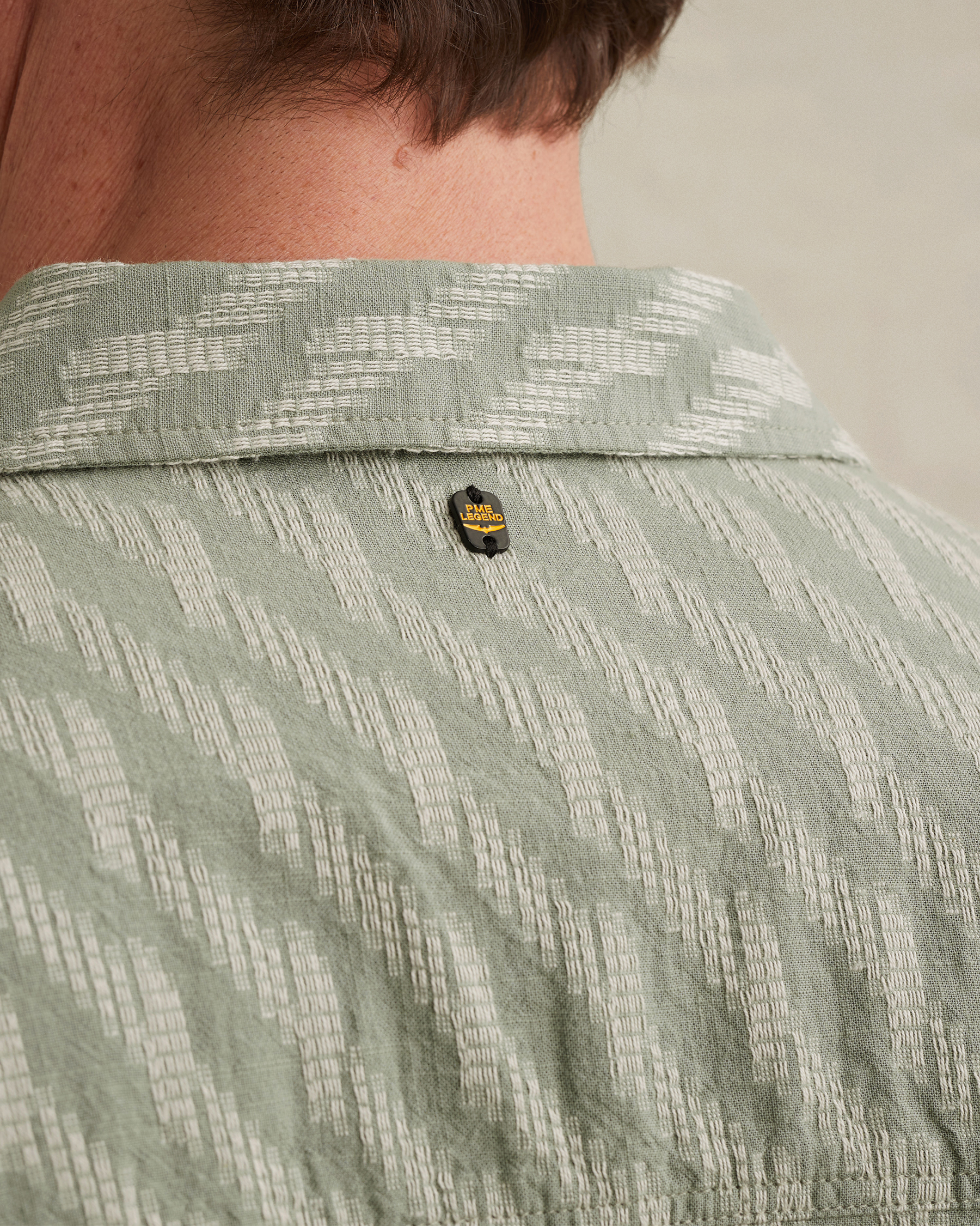 PME Legend Shirt with short sleeves and woven texturex