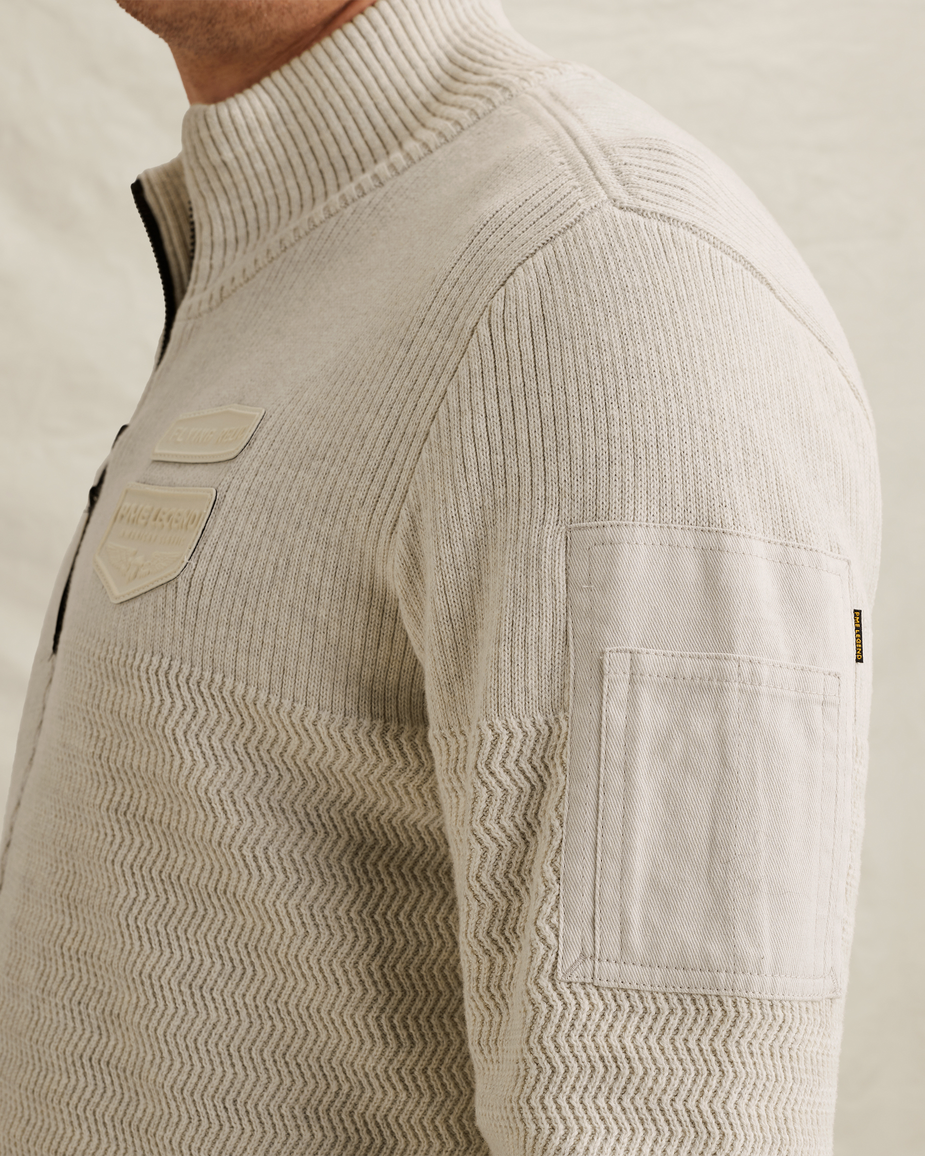 PME Legend Cardigan with zipper closure and flight pocketx