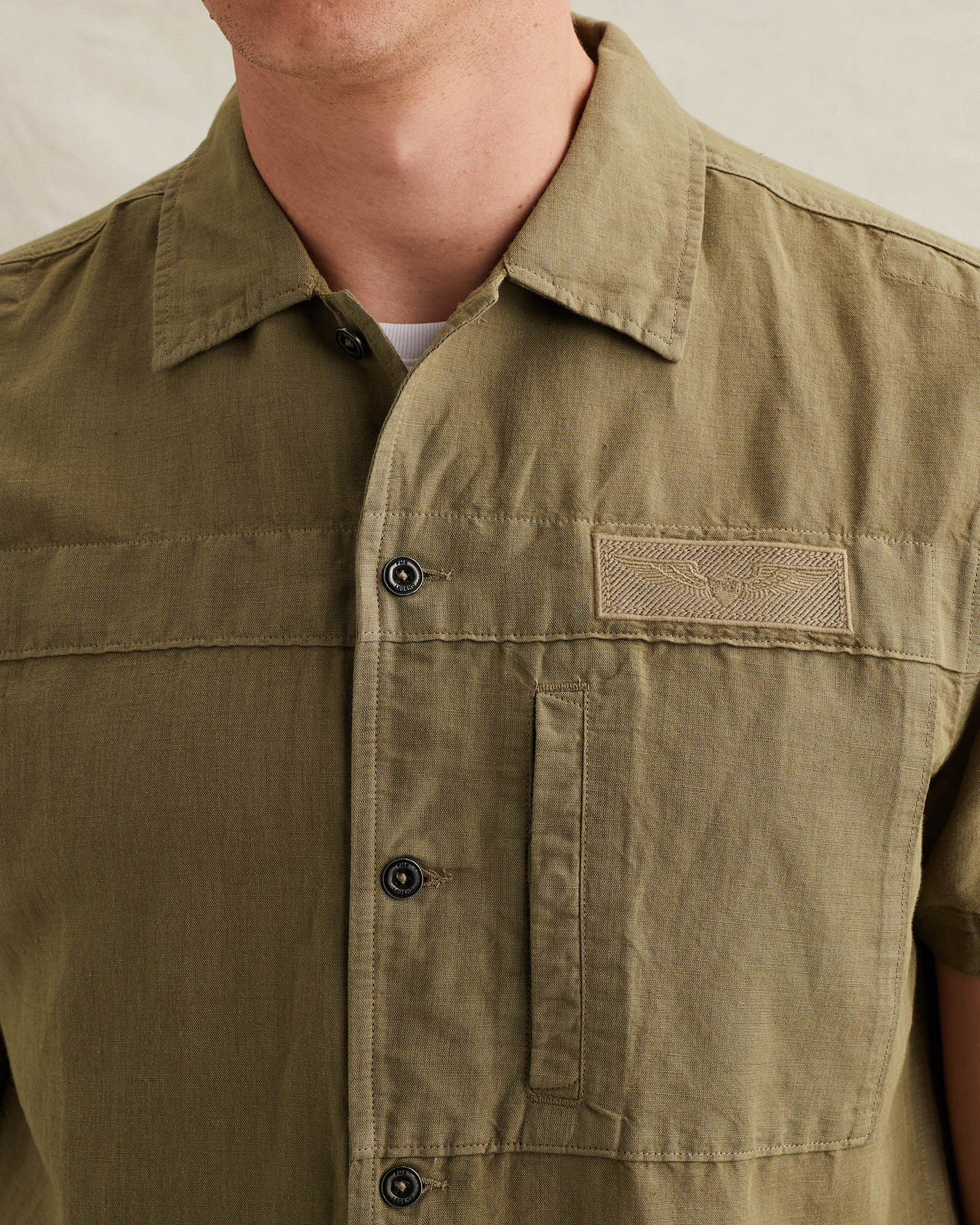 PME Legend Shirt in a cotton/linen blend with short sleevesx