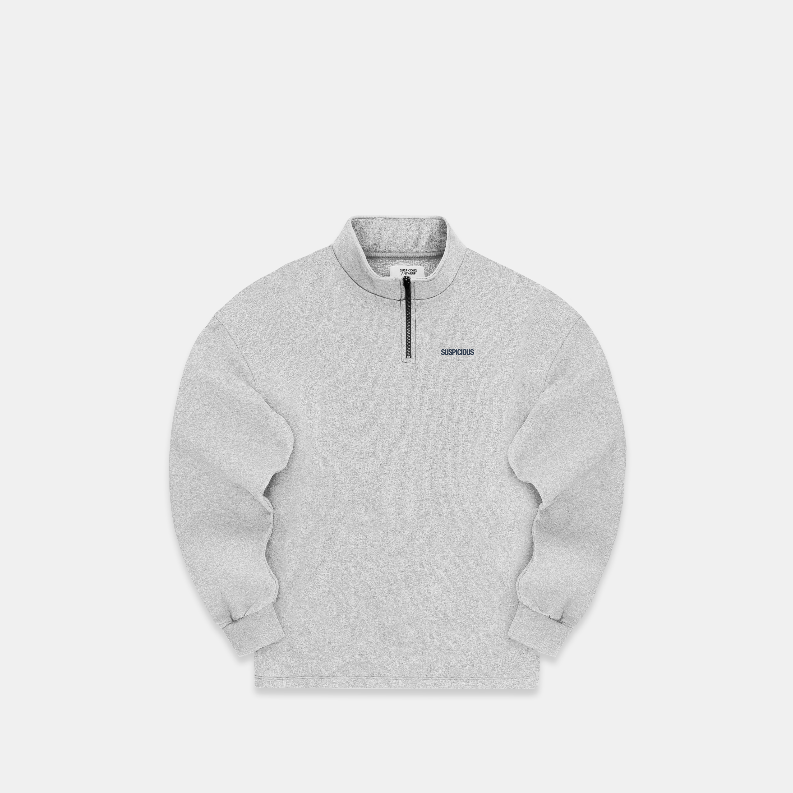 Suspicious Antwerp (SS24) The Suspicious Half-Zip Crewneck - Neutral Heather