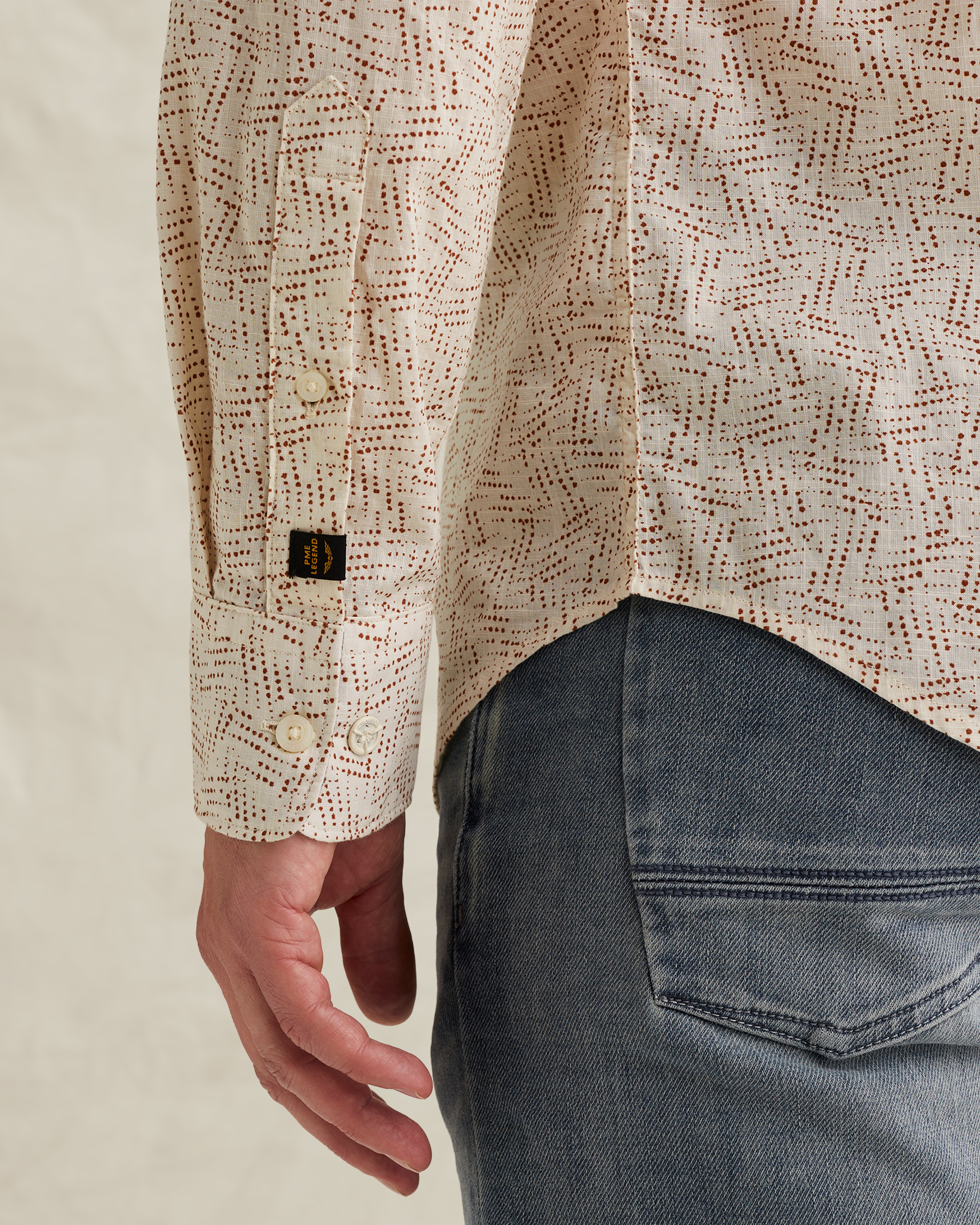 PME Legend Shirt with allover print and button-down collarx