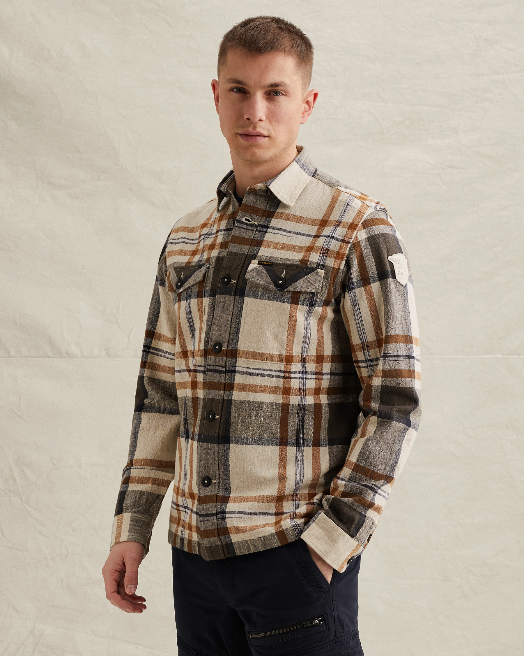 PME Legend Shirt with check pattern and badgex