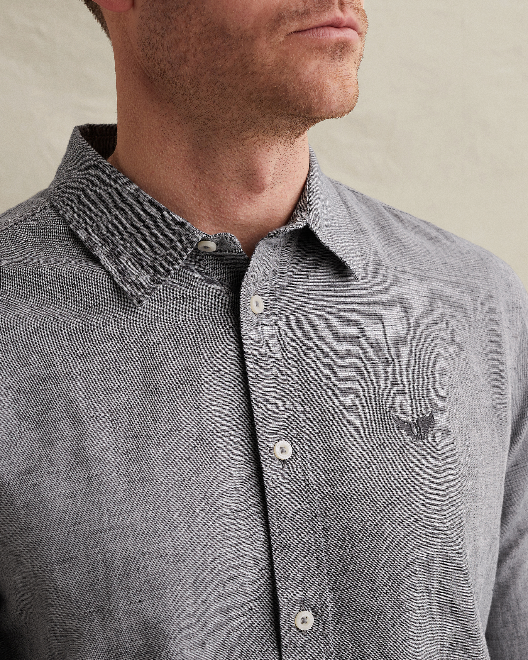 PME Legend Cotton/linen shirt with embroidered logox