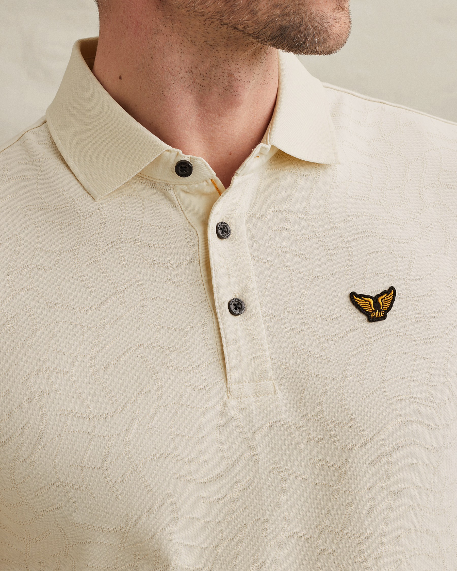 PME Legend Polo shirt in jersey with allover jacquard patternx