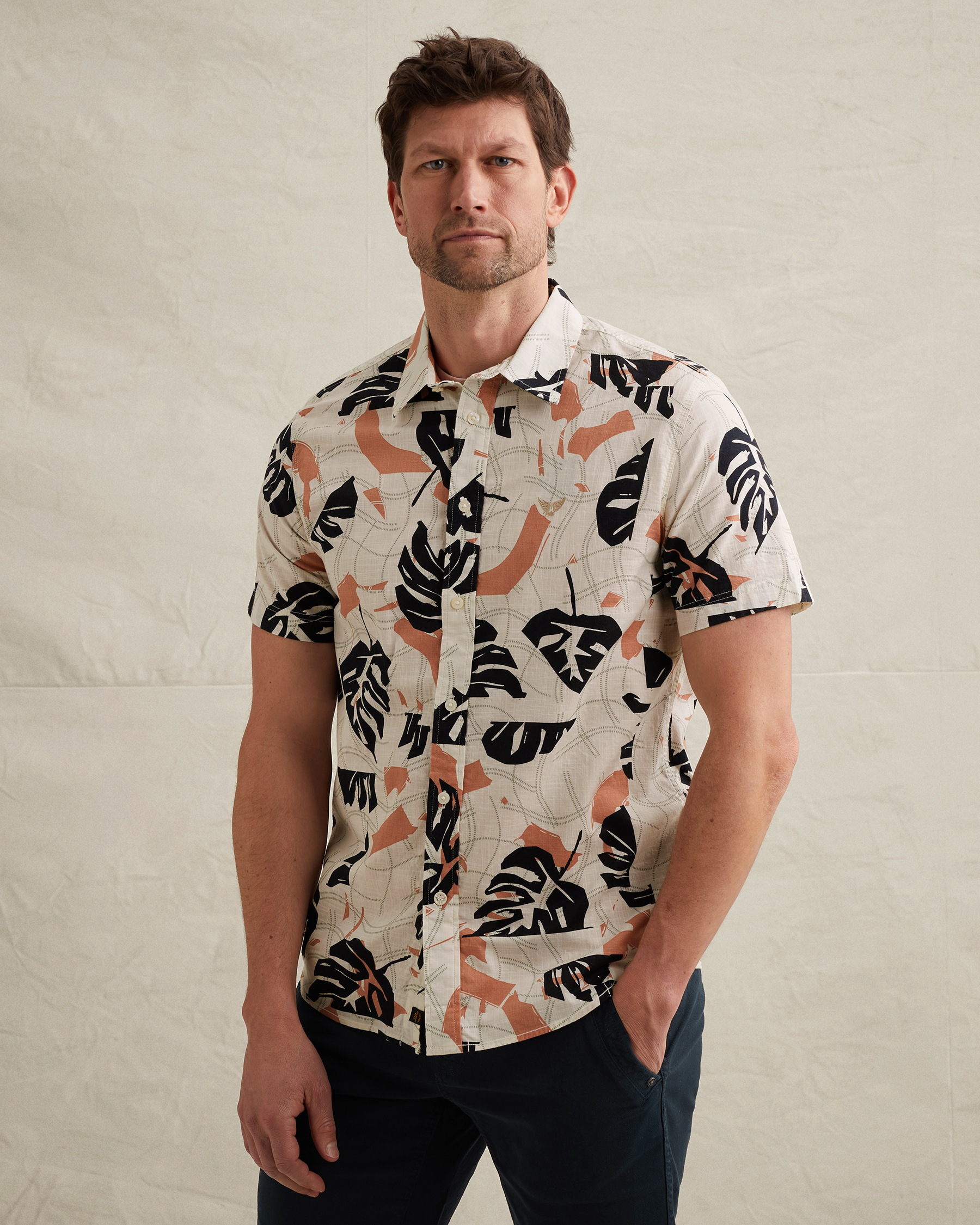 PME Legend Shirt with short sleeves in slub cottonx