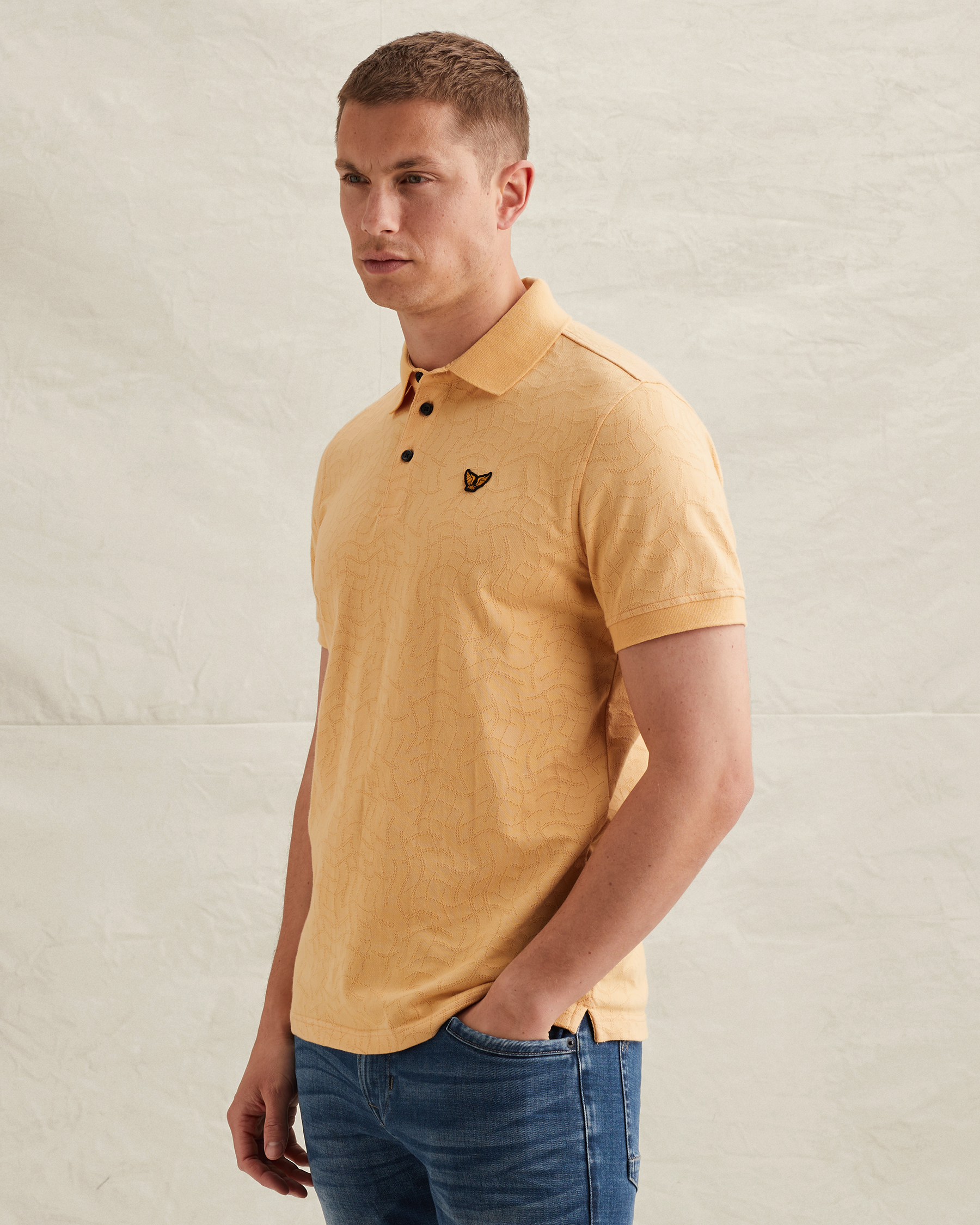 PME Legend Polo shirt in jersey with allover jacquard patternx