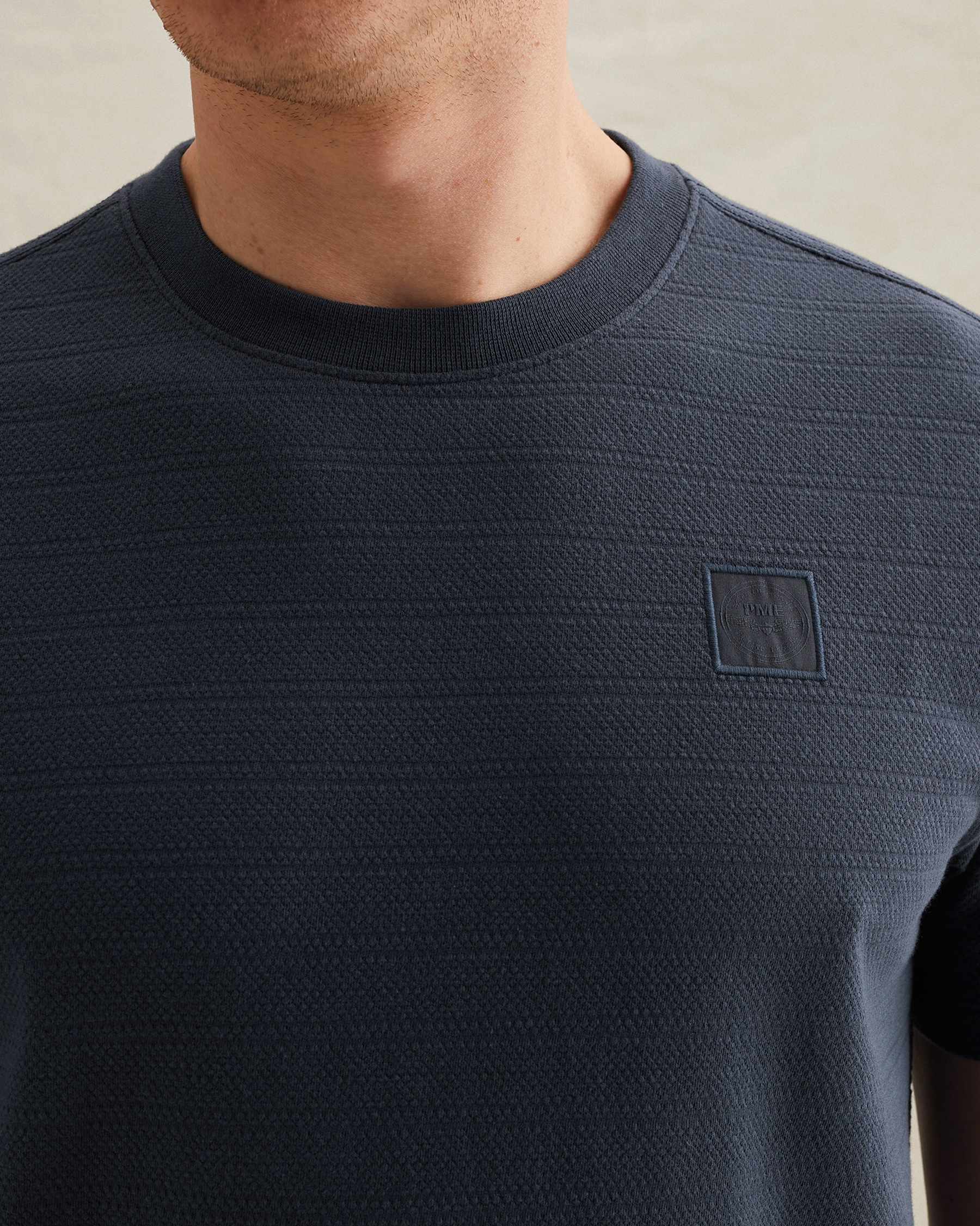 PME Legend T-shirt with jacquard stripe patternx