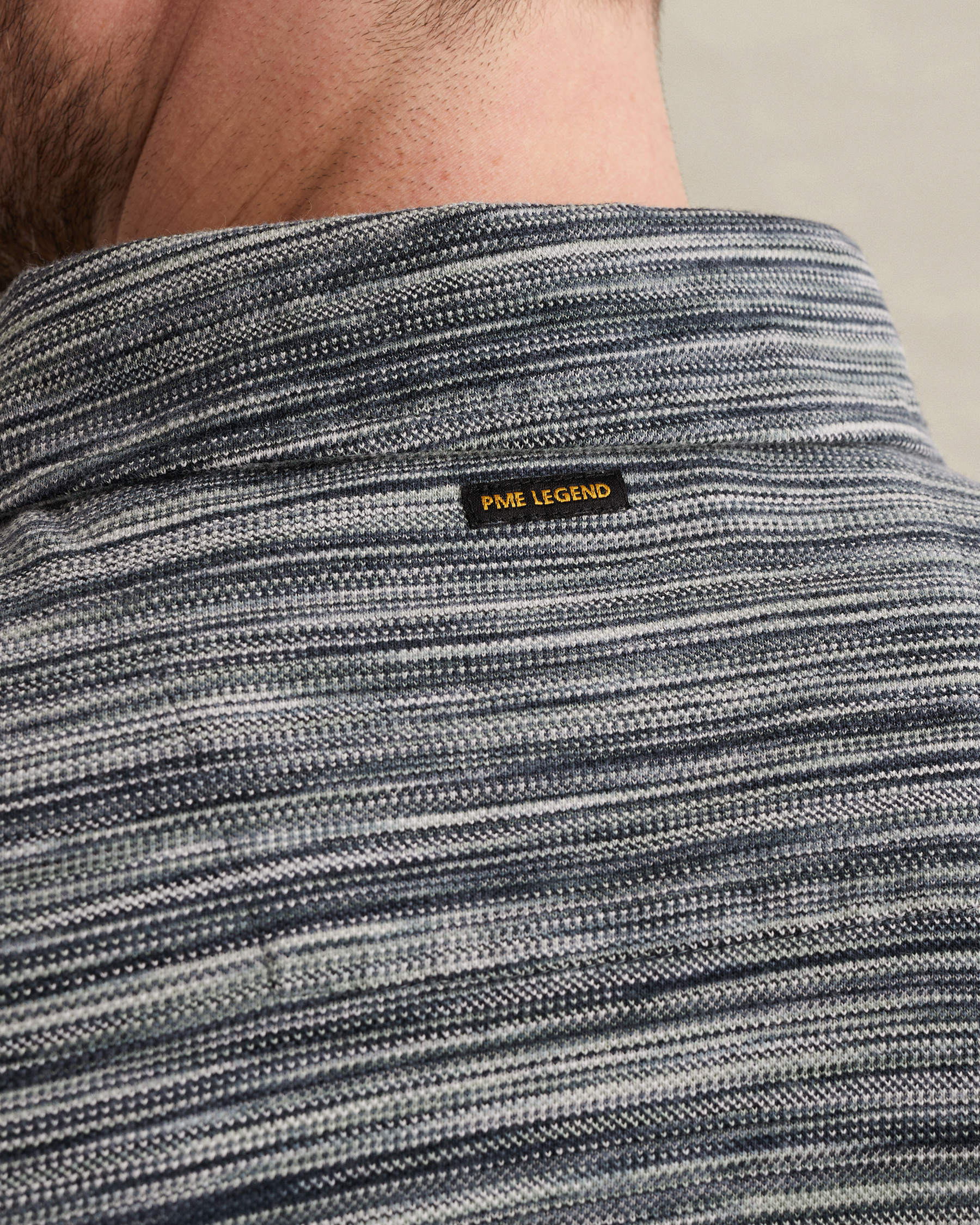 PME Legend Polo shirt in piqué with stripe patternx