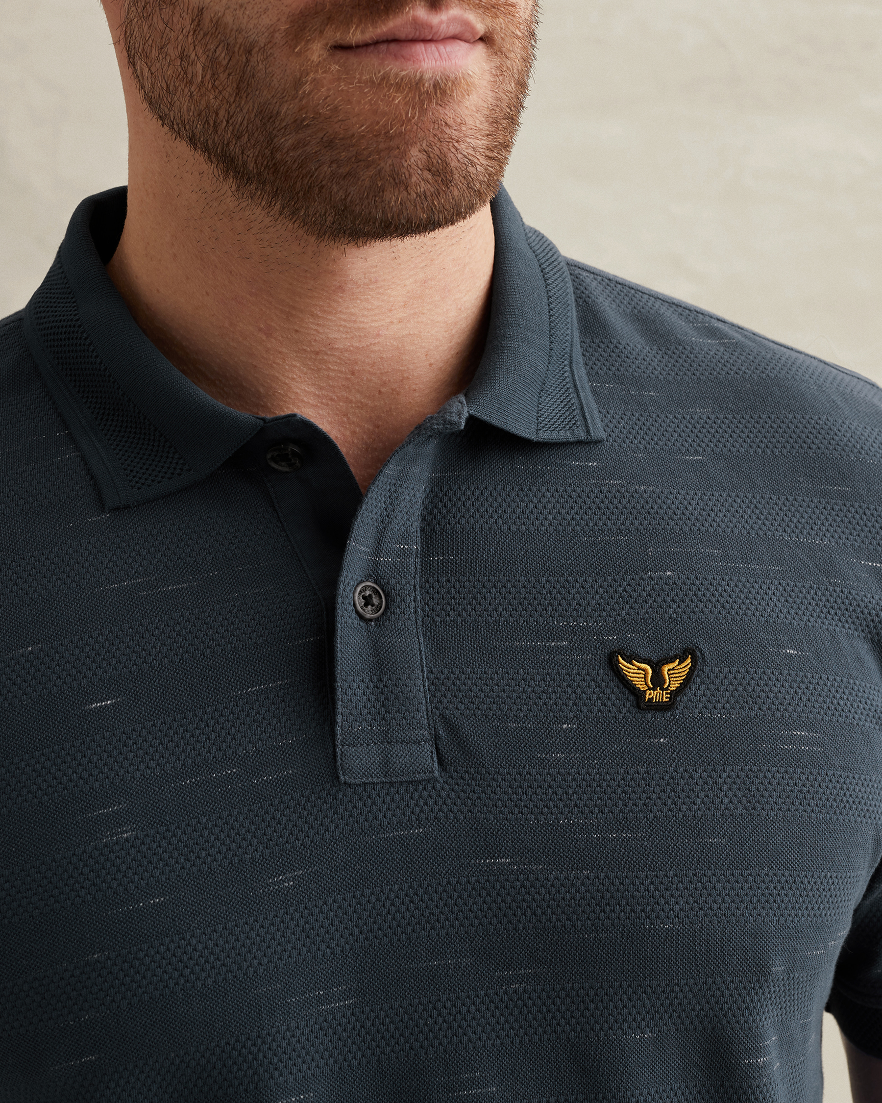 PME Legend Polo shirt with stripe pattern and flight pocketx