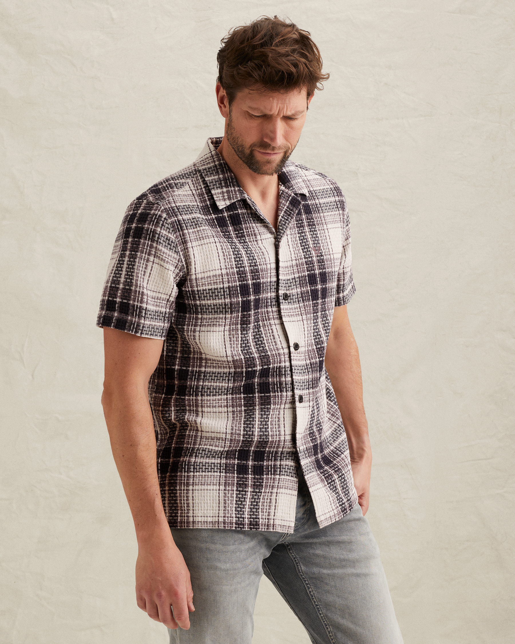 PME Legend Shirt with check pattern and bowling collarx