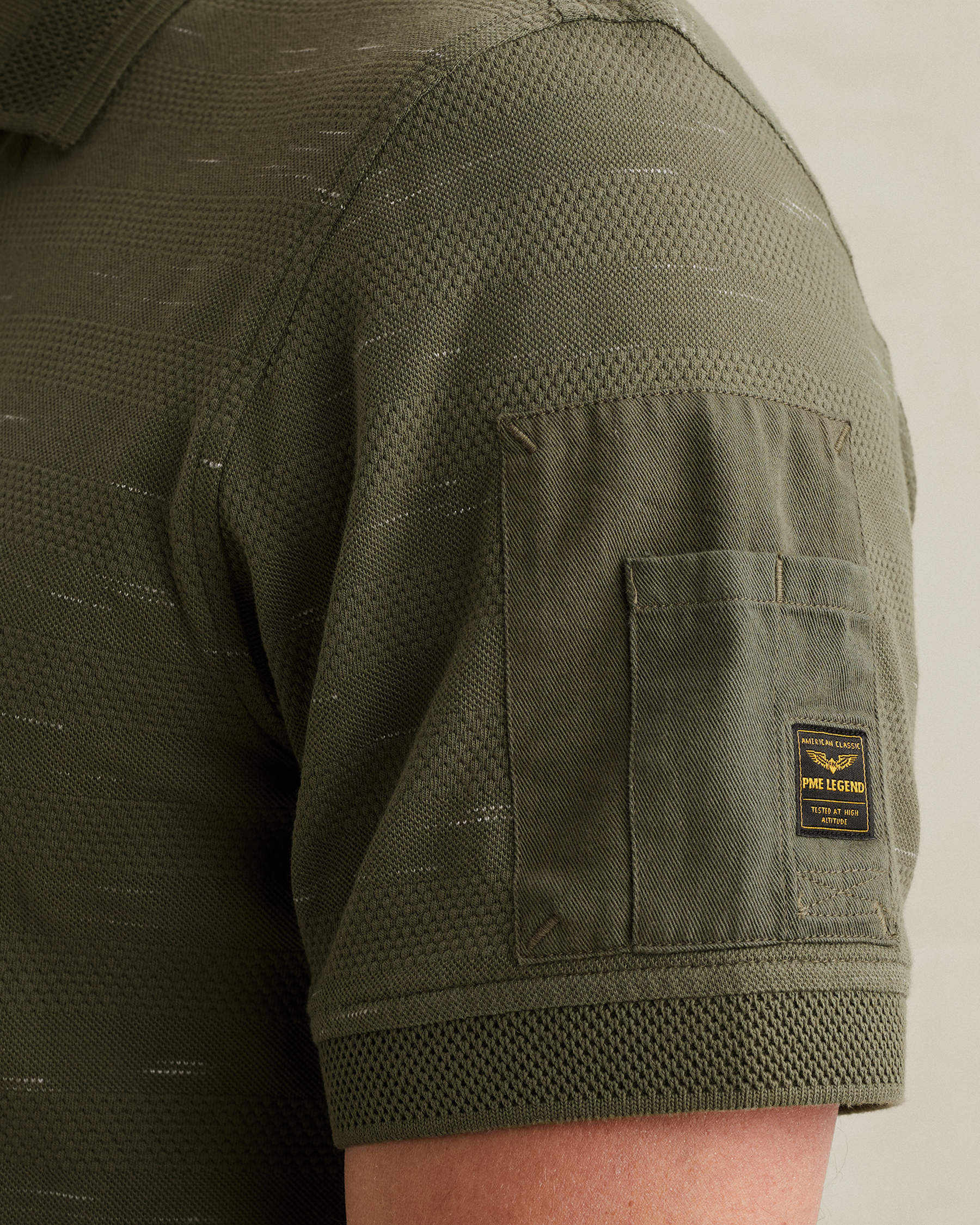 PME Legend Polo shirt with stripe pattern and flight pocketx