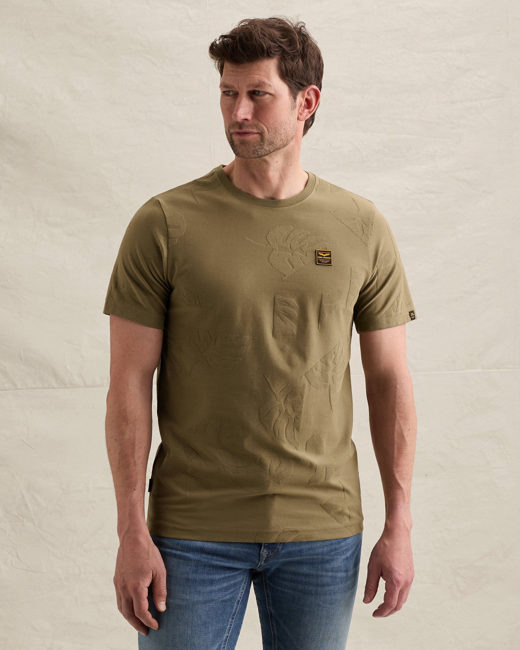 PME Legend T-shirt with allover jacquard patternx