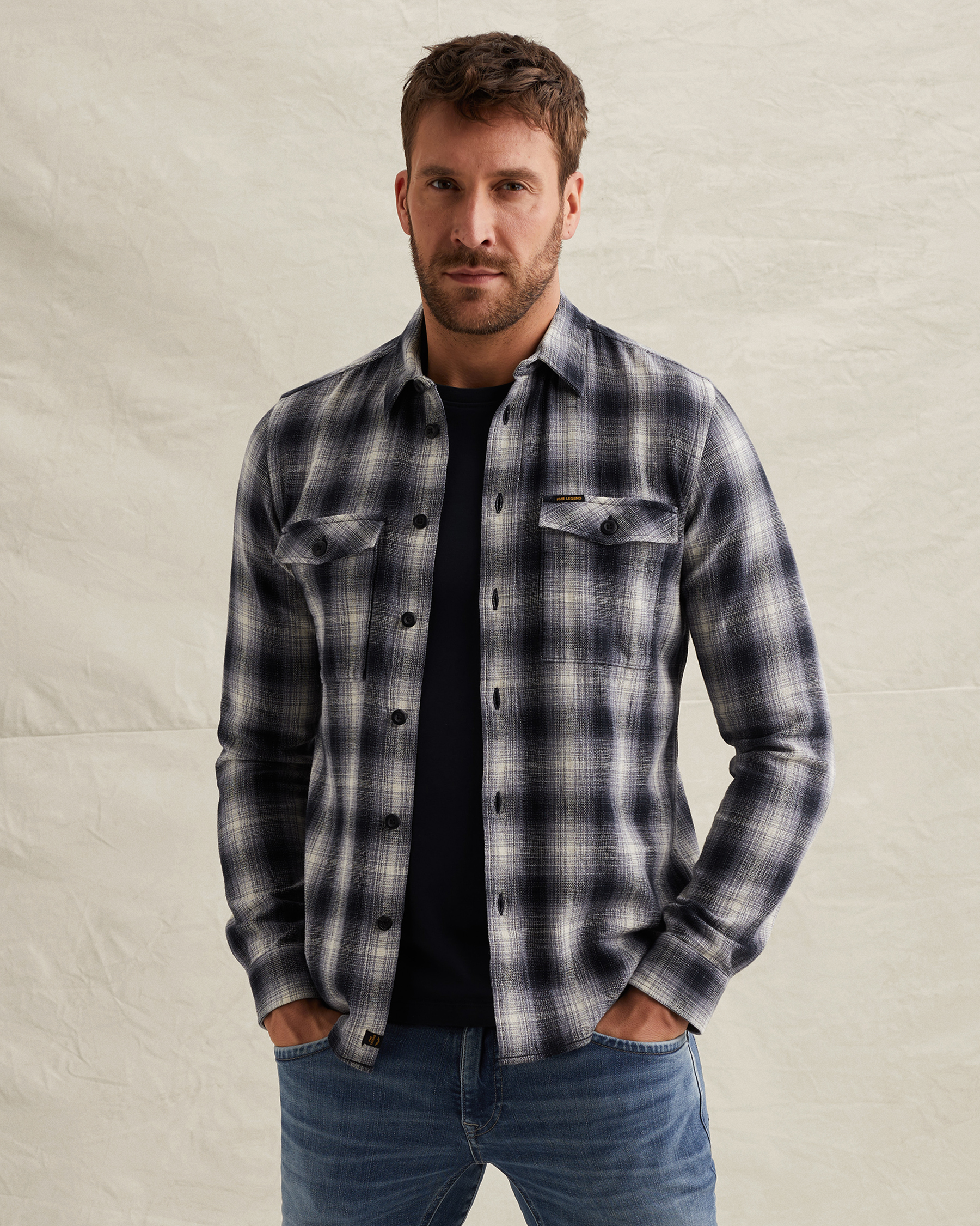 PME Legend Shirt with chest pockets and stitching detailsx