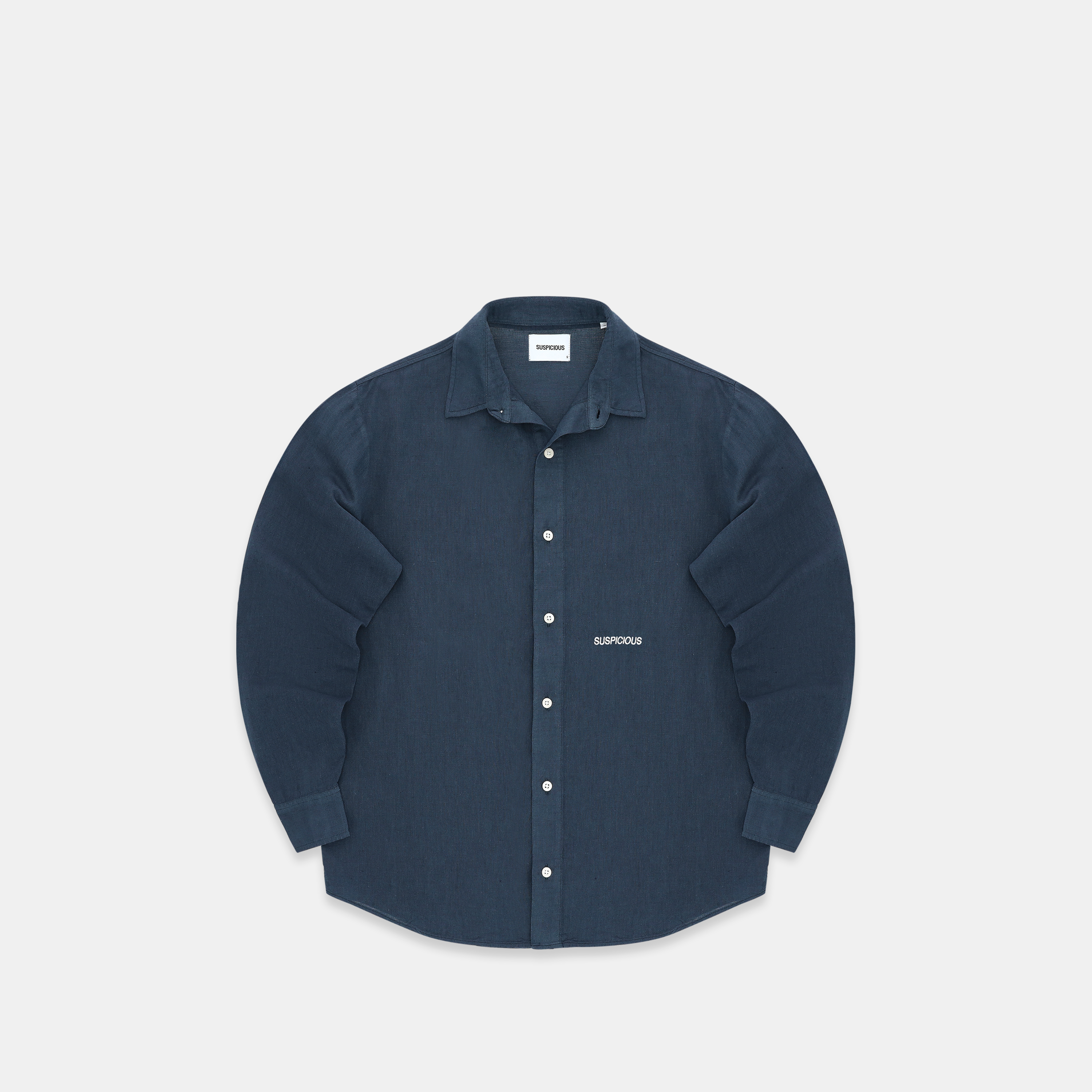 Suspicious Antwerp C&L / Essentials Linen Longsleeve Shirt - Coastal Blue