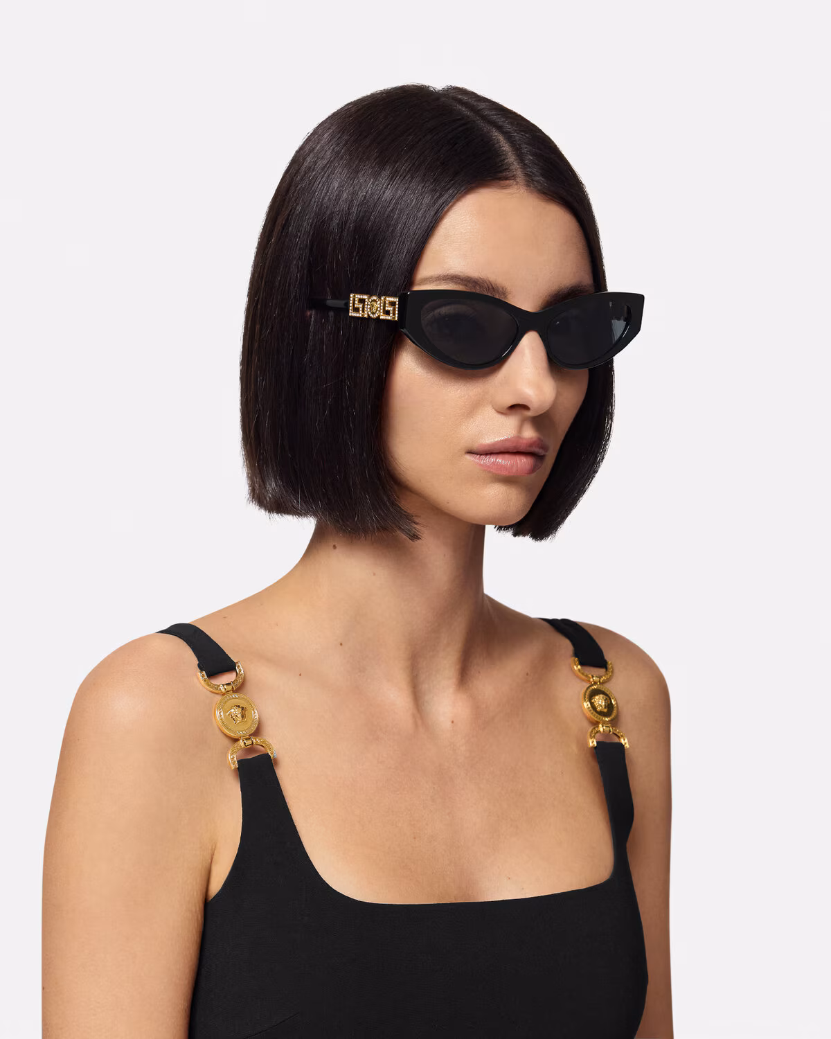 Versace Greca Strass Cat-Eye Sunglasses