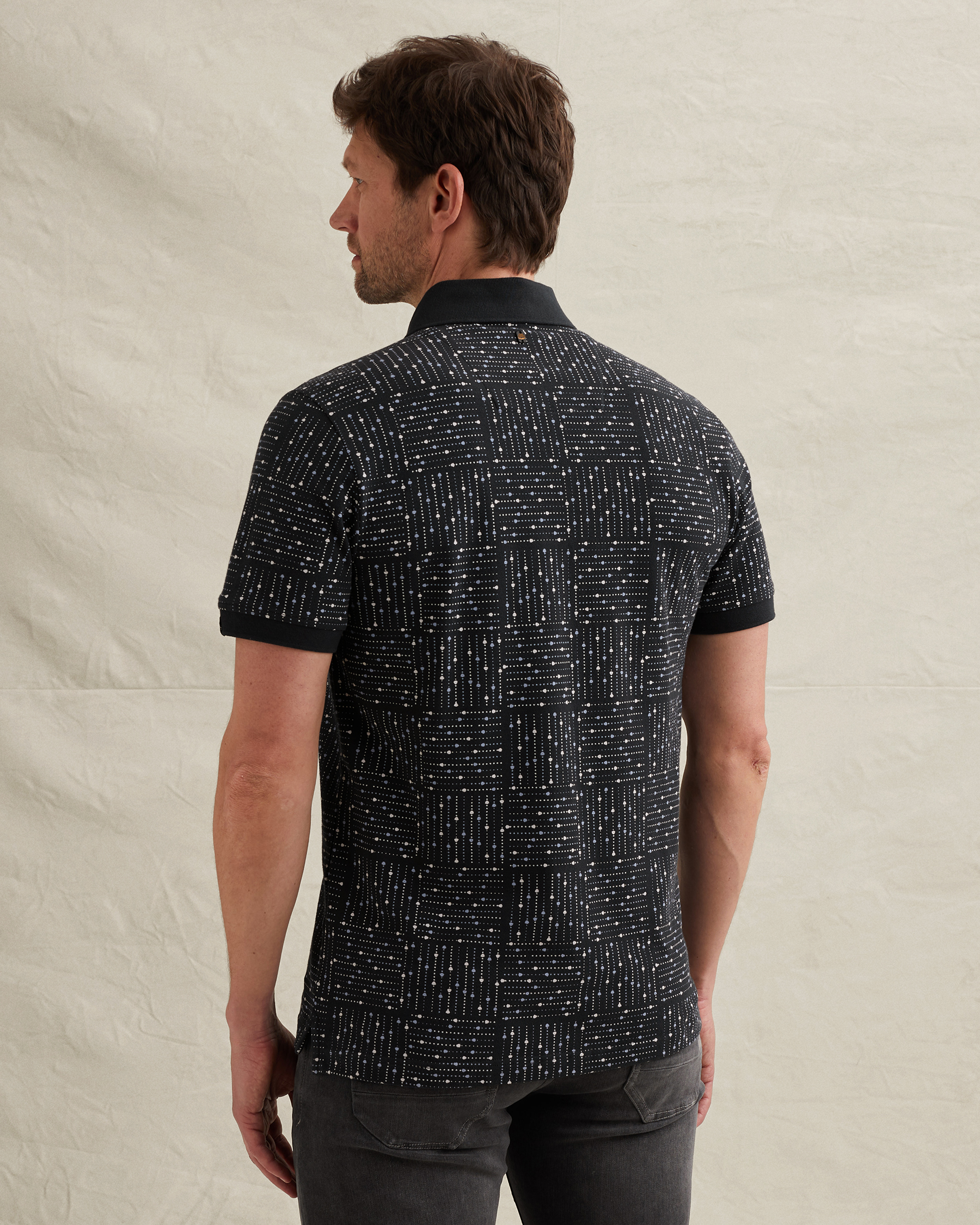 PME Legend Polo shirt in fine piqué with allover printx
